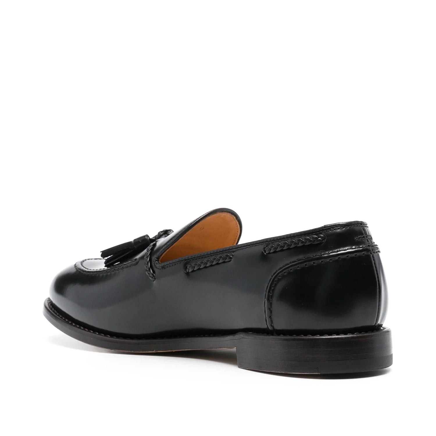 Black leather Tassel loafers