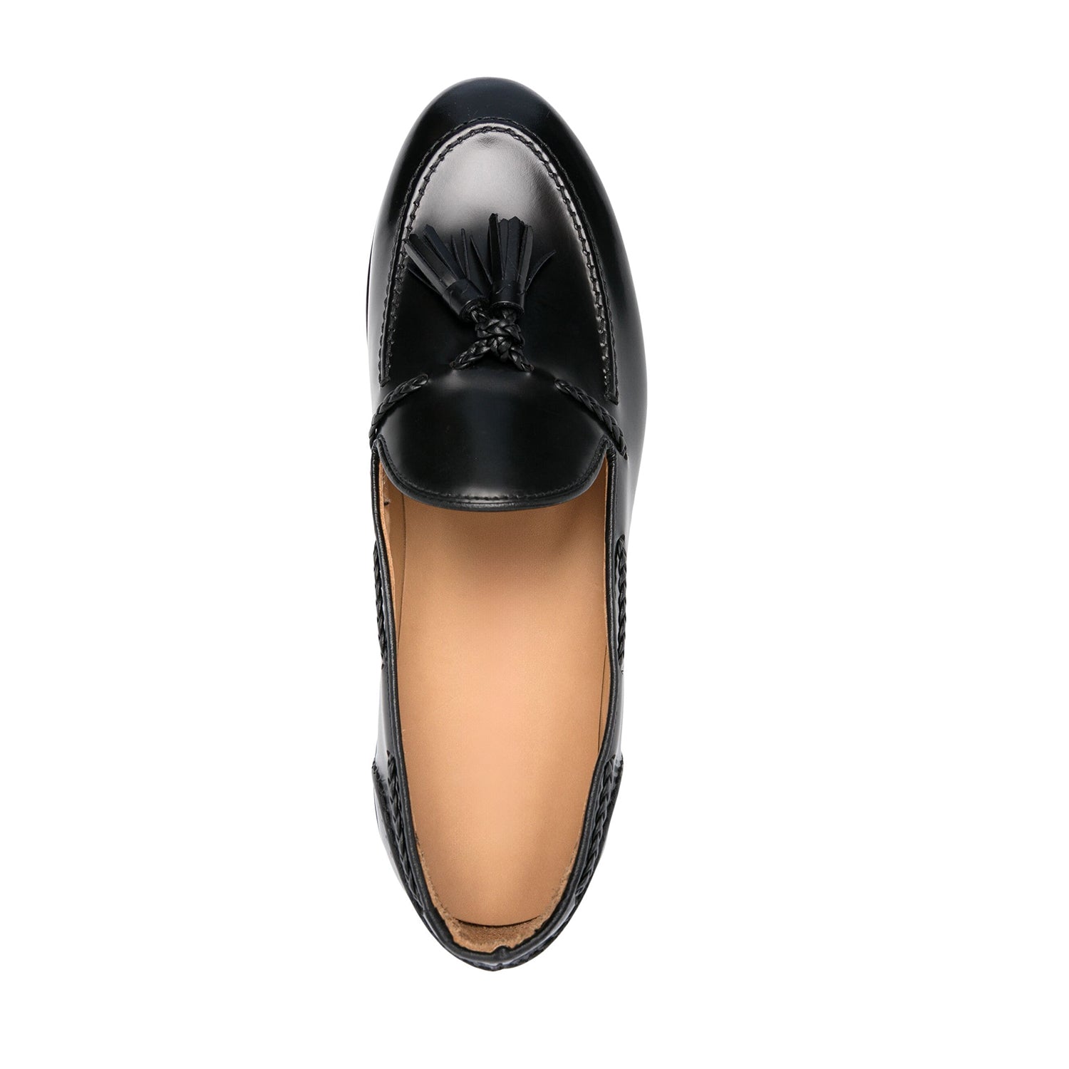 Black leather Tassel loafers