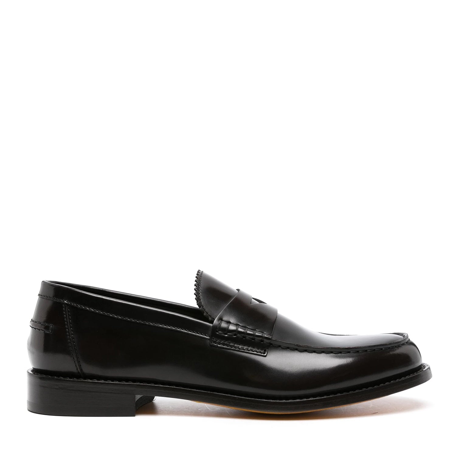 High-Shine Leather Penny Loafers