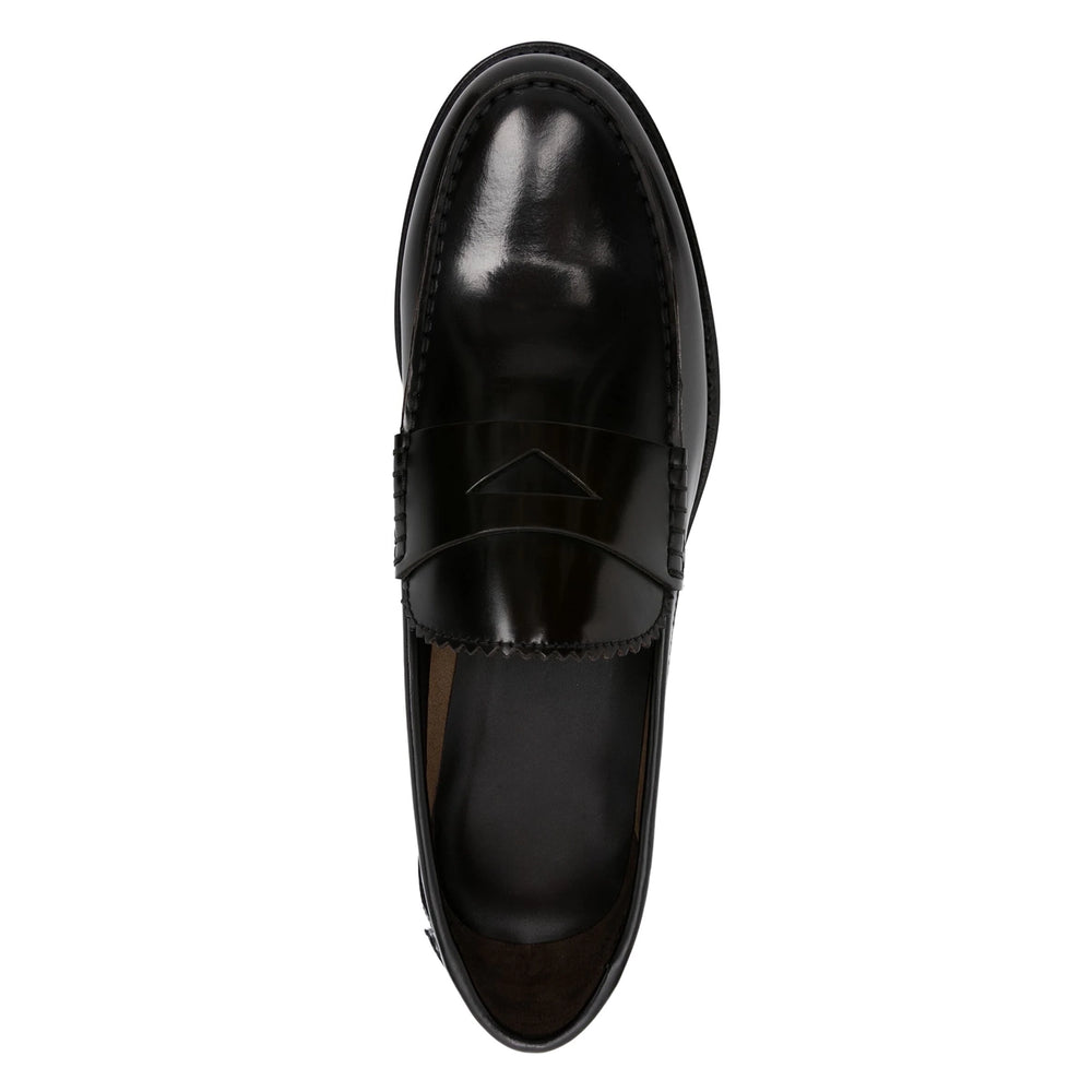 High Shine Leather Penny Loafers