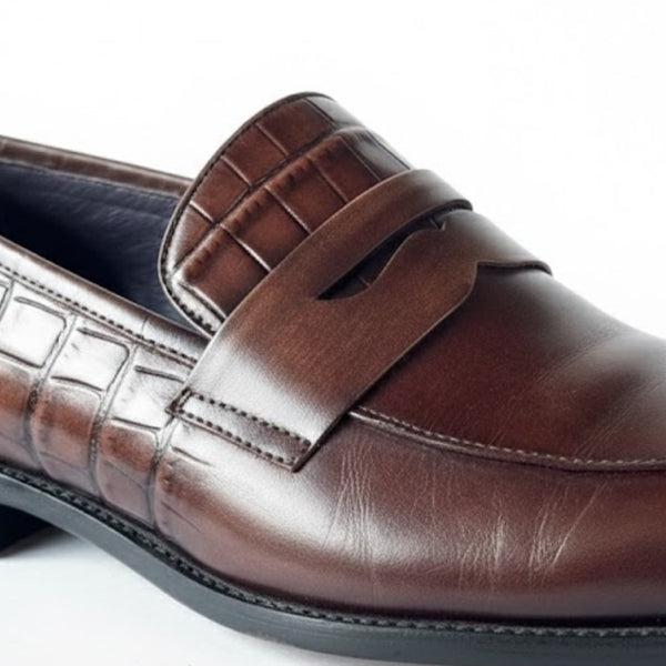 Croc Panel Classic Penny Loafers