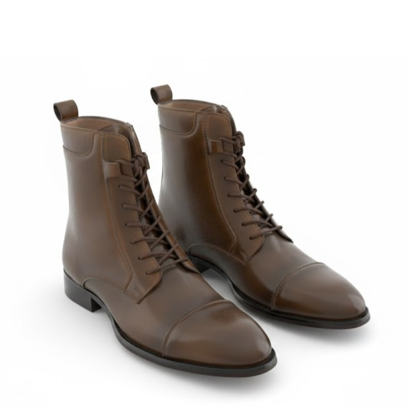 Cavalier Mocha Lace-Up Dress Boots