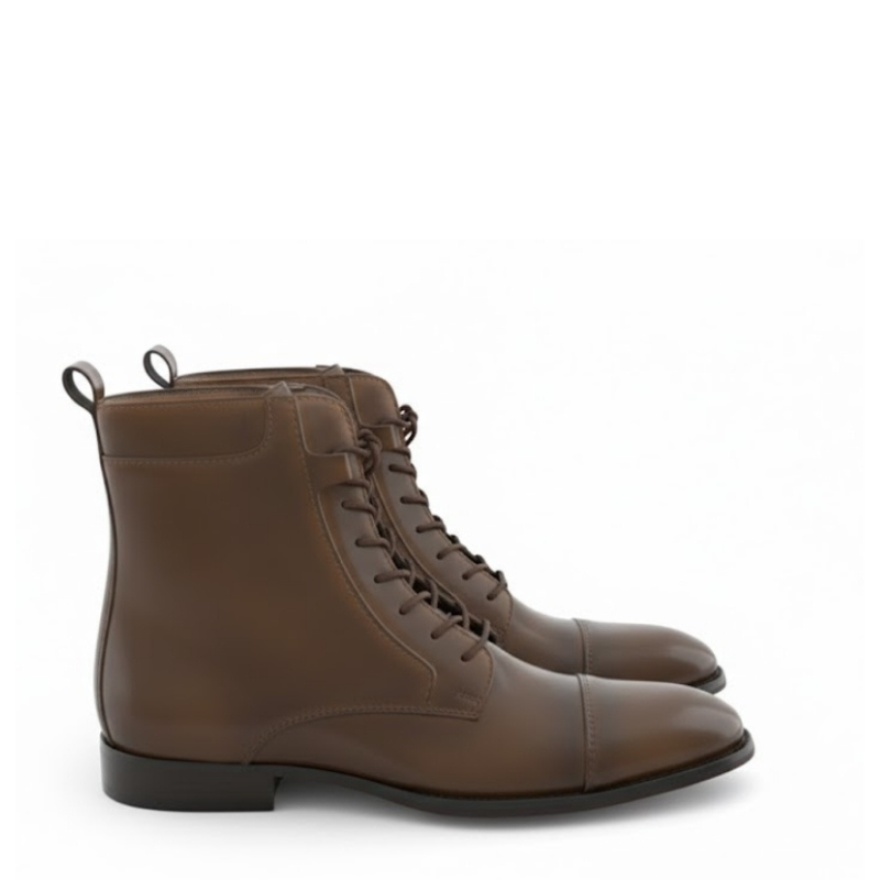 Cavalier Mocha Lace-Up Dress Boots
