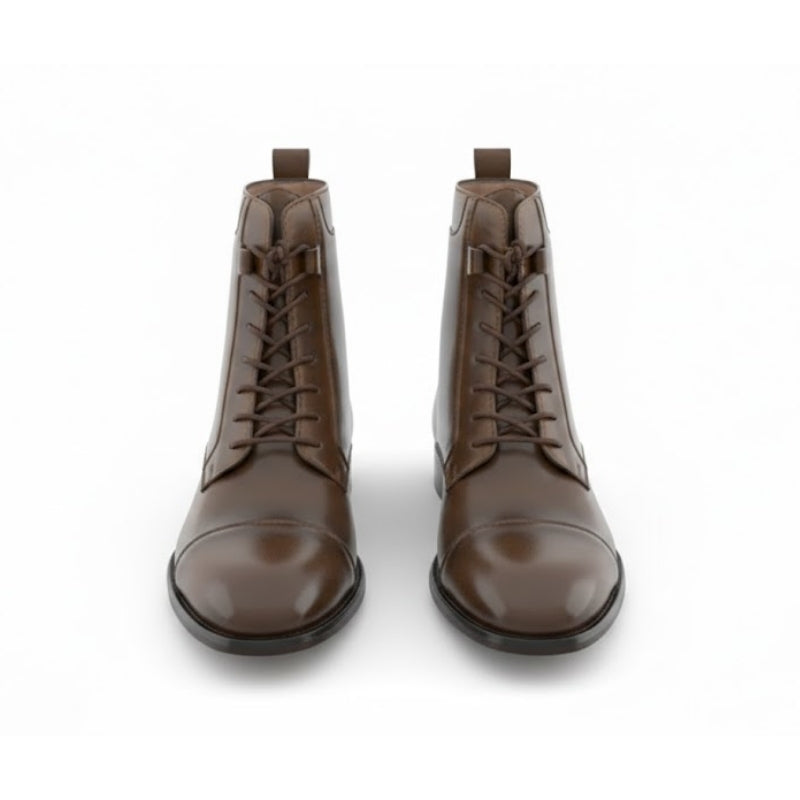 Cavalier Mocha Lace-Up Dress Boots