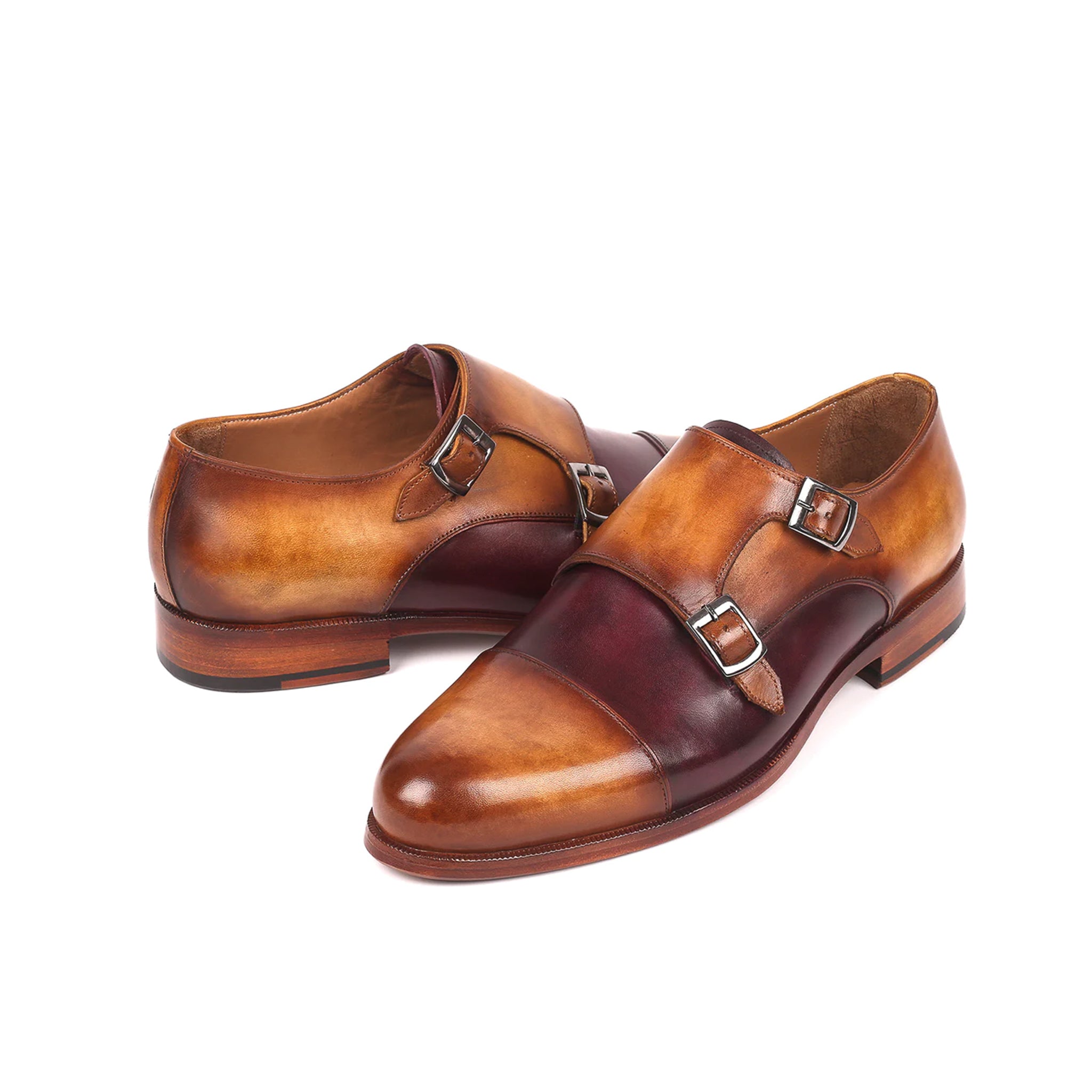 Auburn Double Monk Strap Tan Shoes