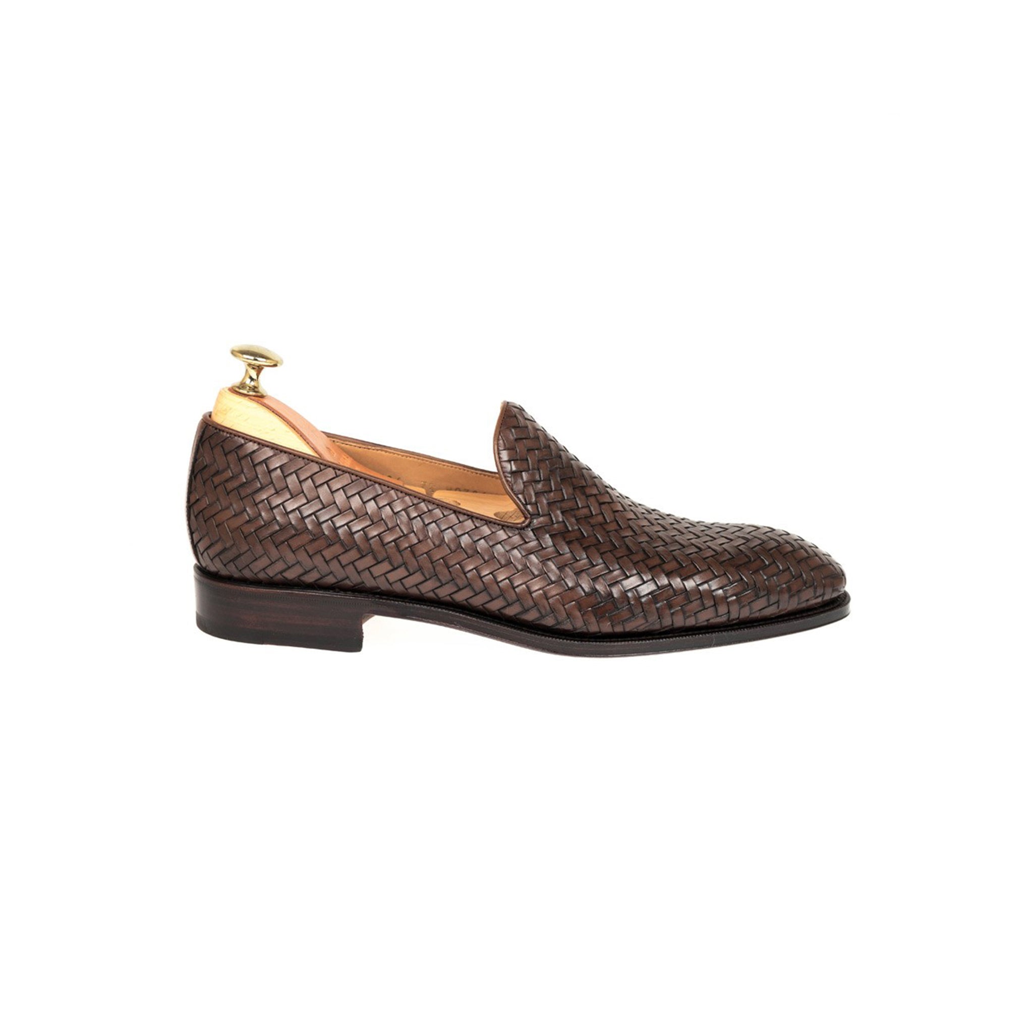 Cocoa Braided Italian Leather Loafers