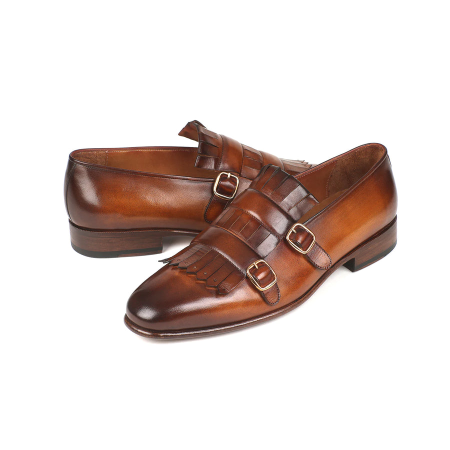 Chestnut Double Monk Strap Men s Shoes