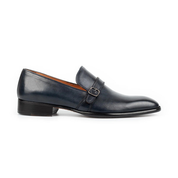 Midnight Single Monk Strap Men s Leather Shoes
