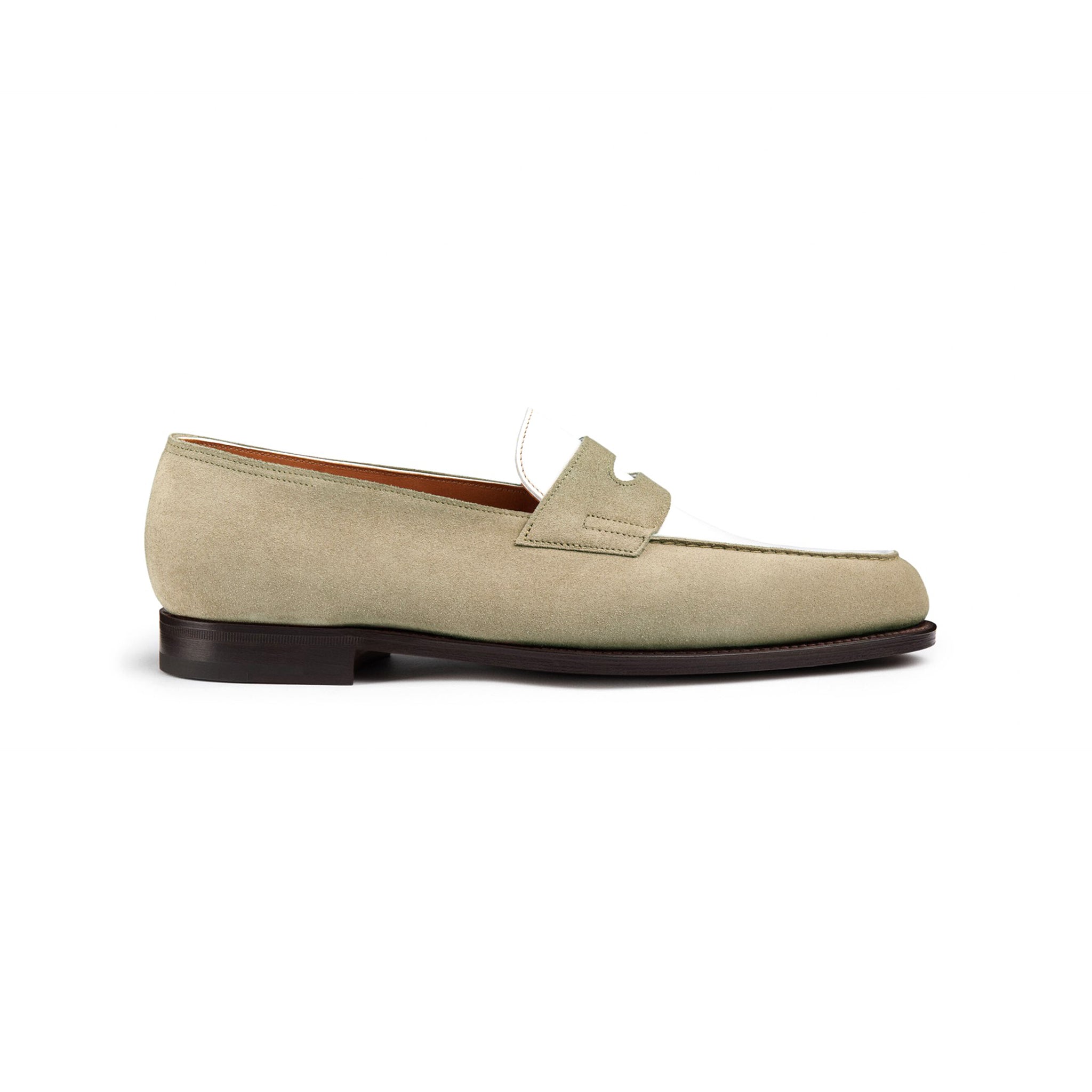 Olive White Premium Penny Loafers