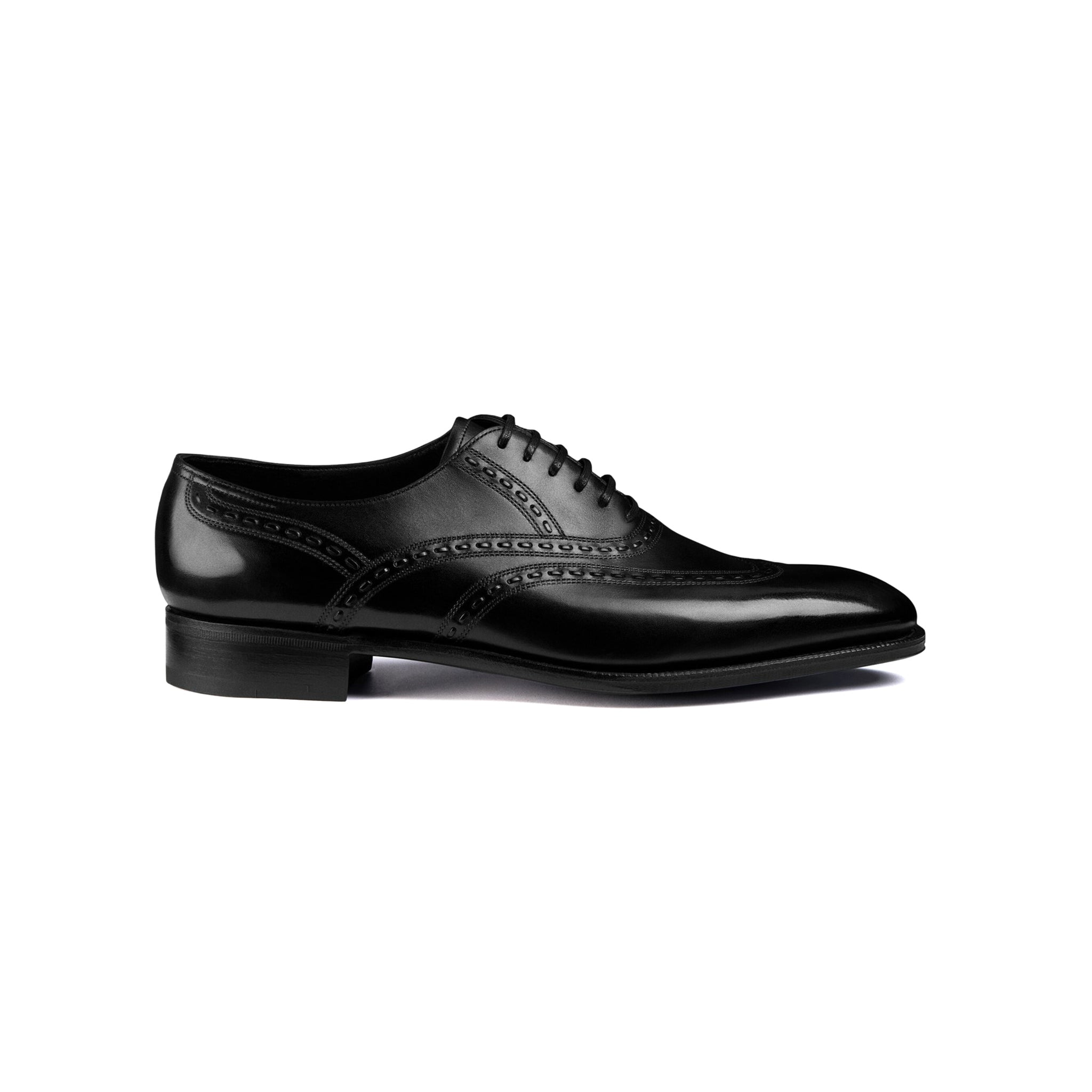 Pitch-Dark Classic Brushed Leather Brogues