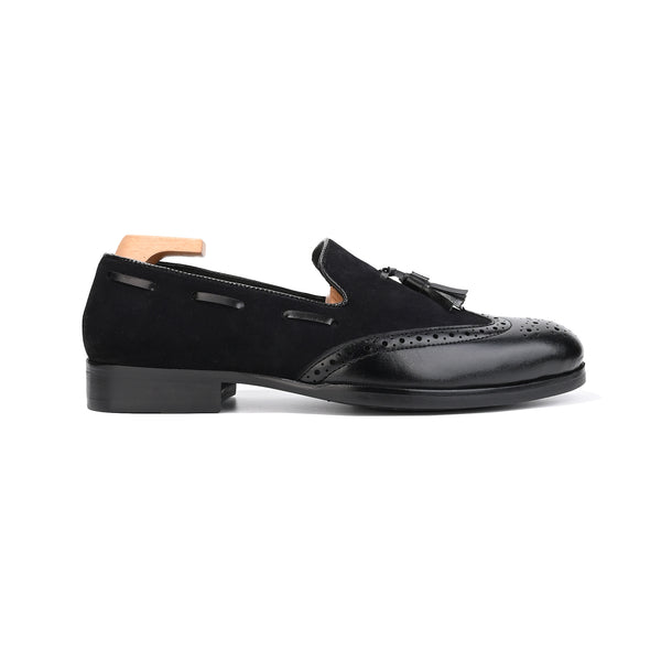 Royale Leather Suede Tassel Loafers