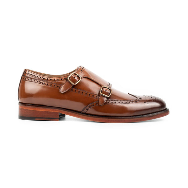 Tan Double Monk Strap Men s Shoes