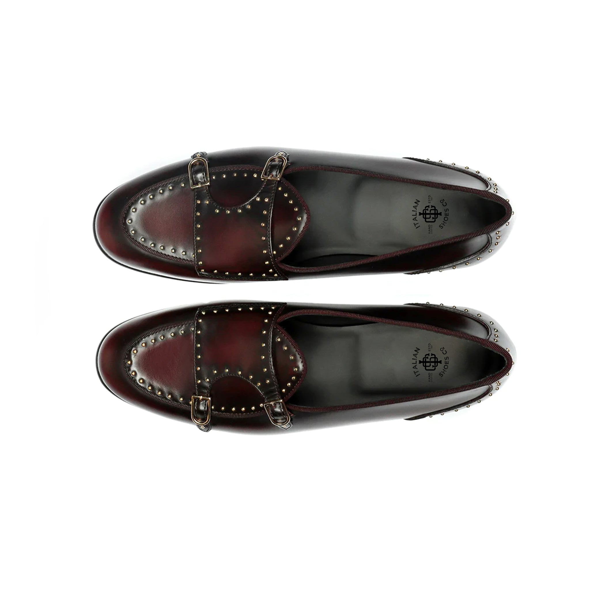 Studded Double Monk Strap Shoes