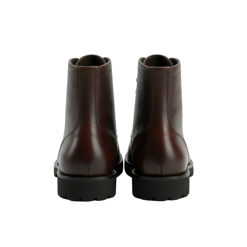 Rugged Ember Leather Combat Boots