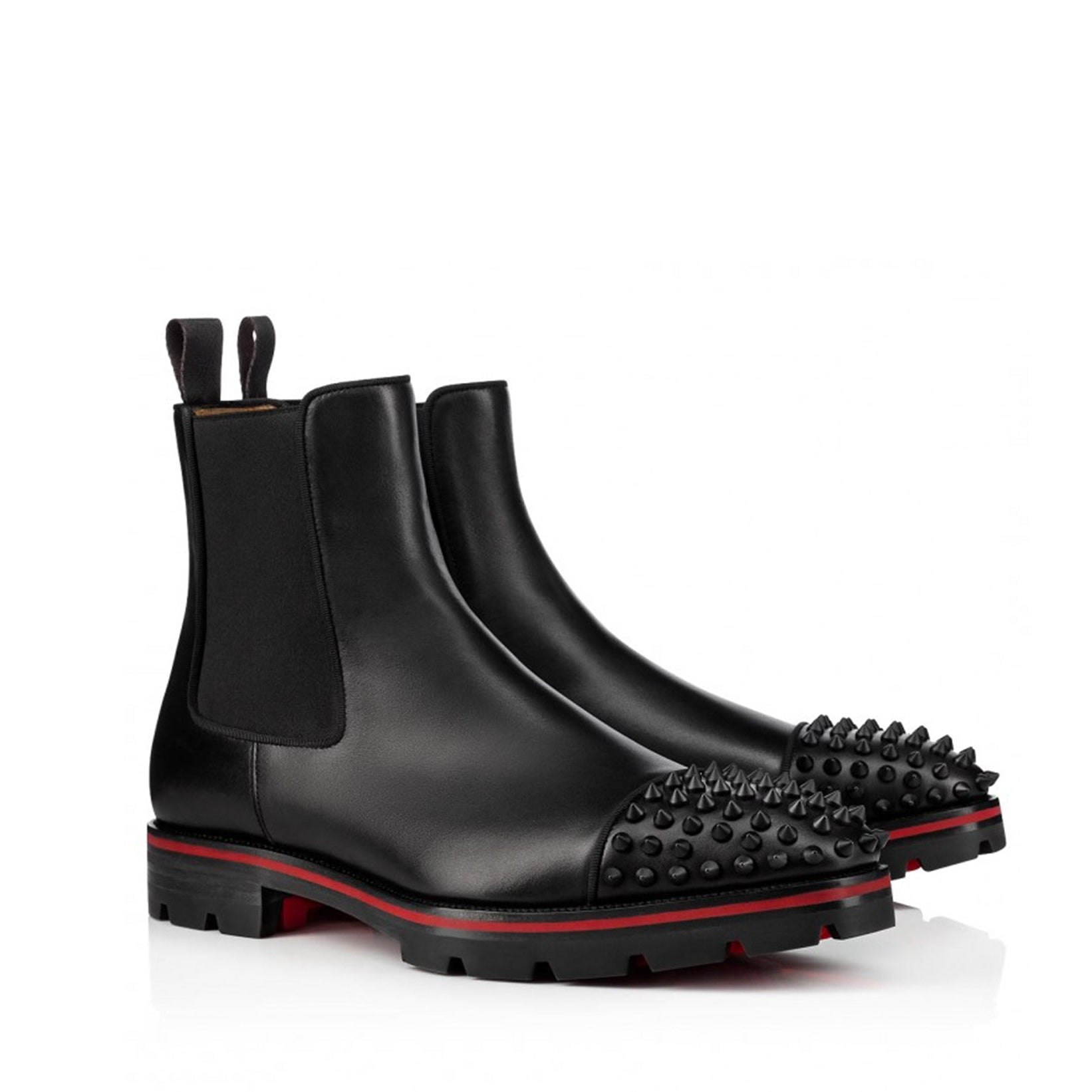 Mens Spikes Leather Designer Boots