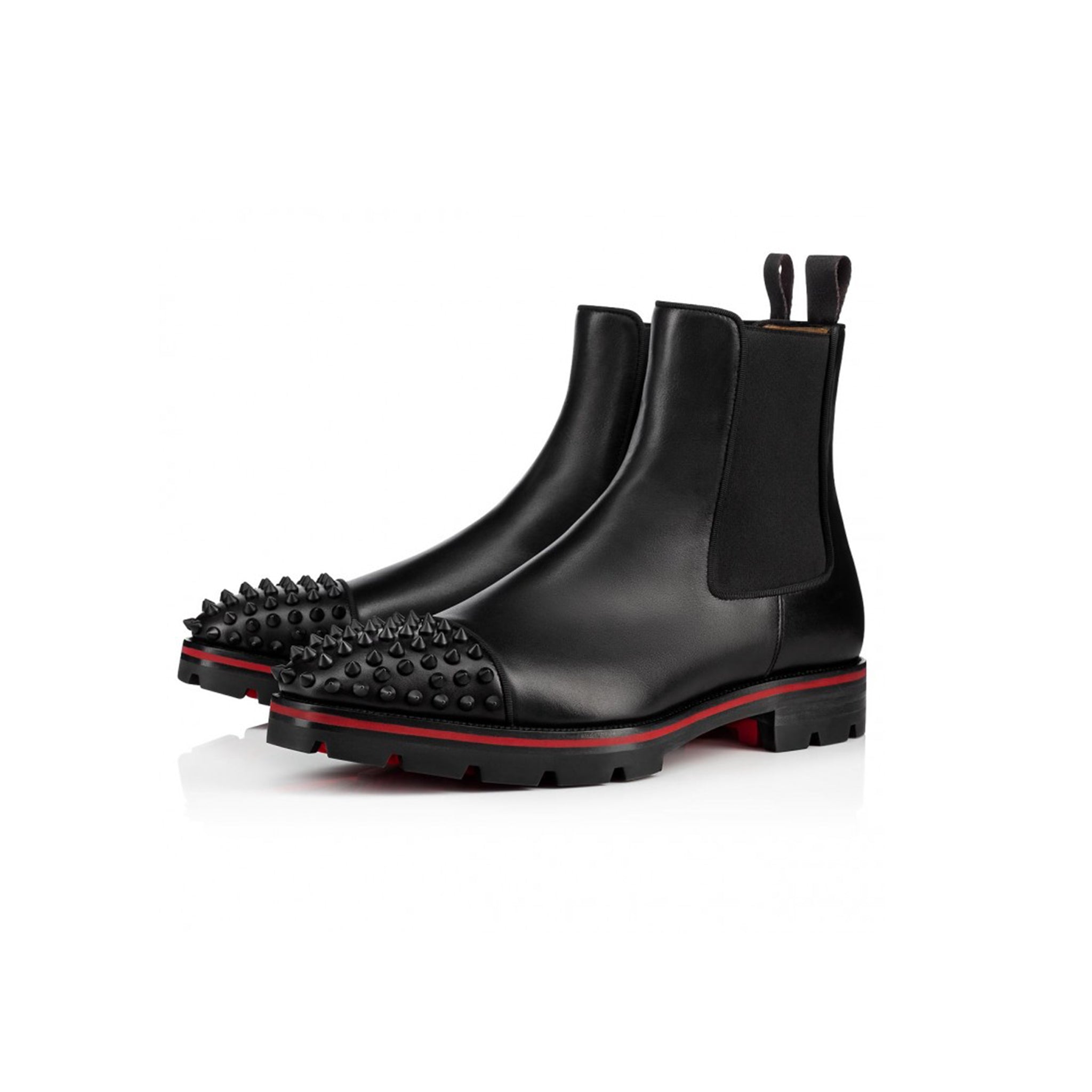 Mens Spikes Leather Designer Boots