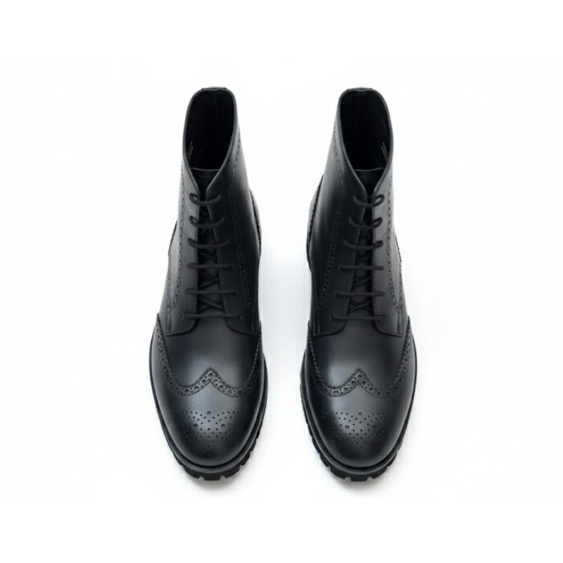 Wingtip Brogue Lug Lace High Ankle Boots