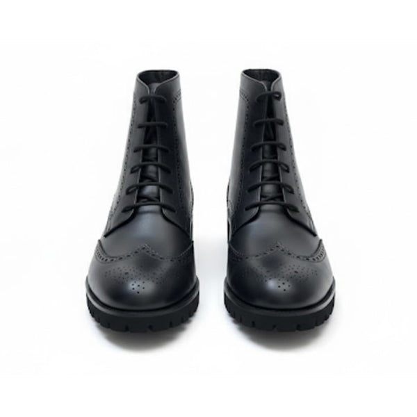 Wingtip Brogue Lug Lace High Ankle Boots