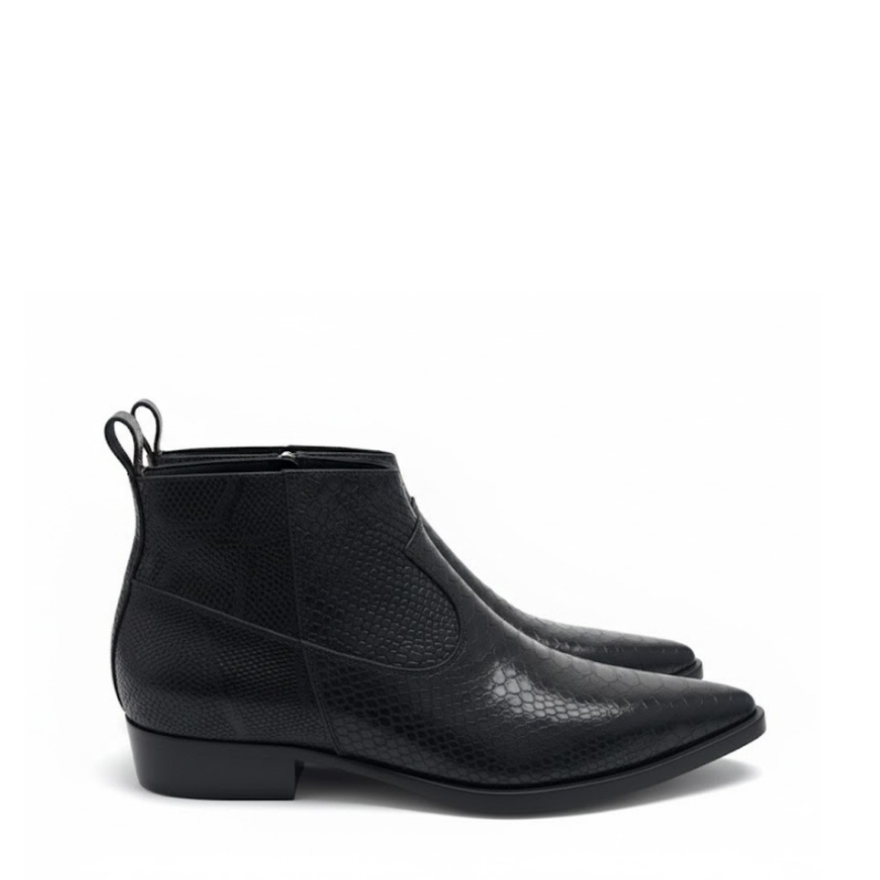 Obsidian Serpente Italian Zipper Boots