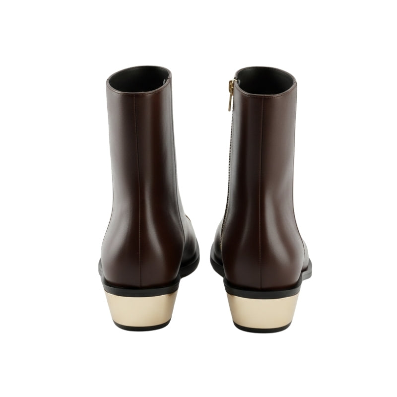 Monarch Gold Metal Toe Zipper Boots