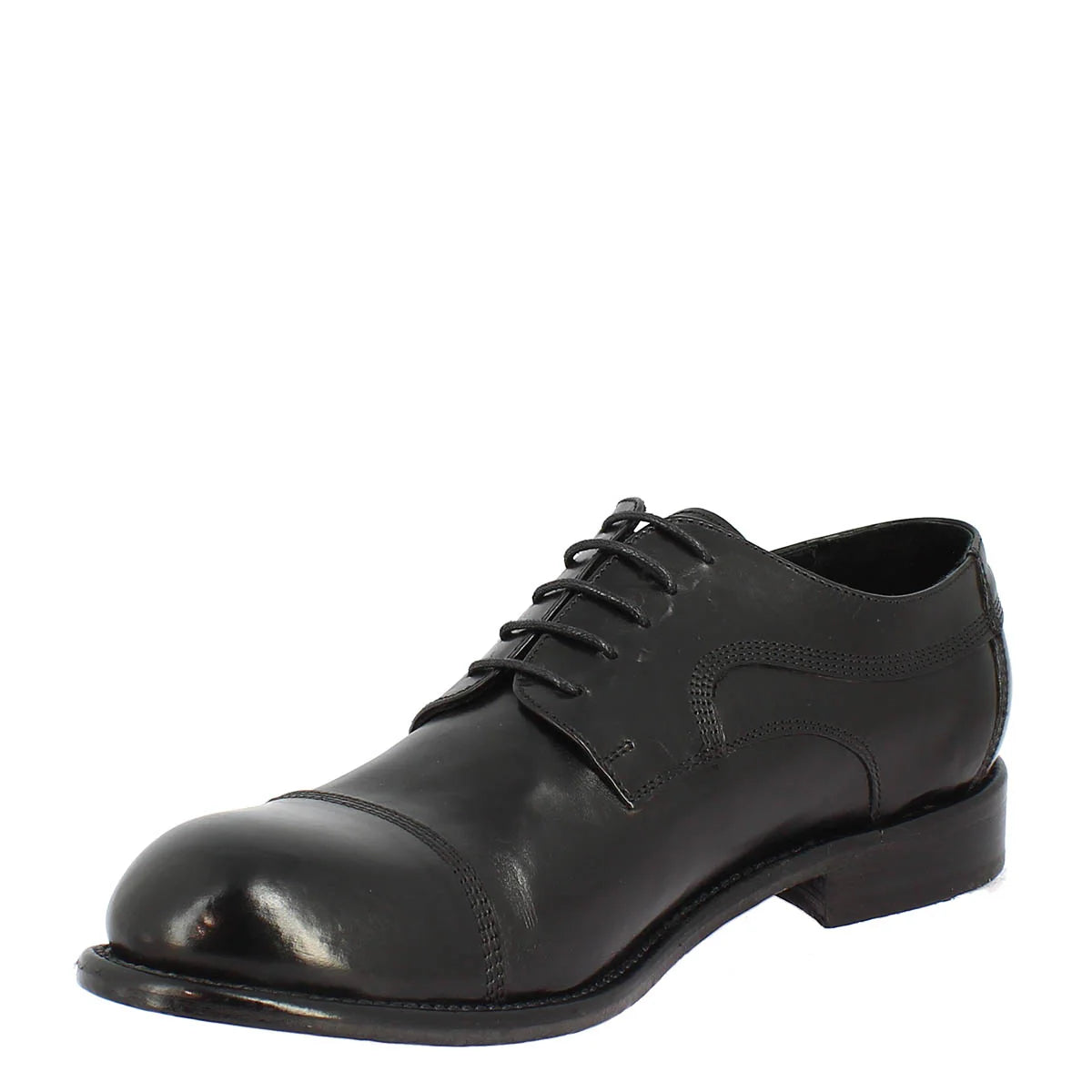 Black Calf Leather Lace-up Shoes