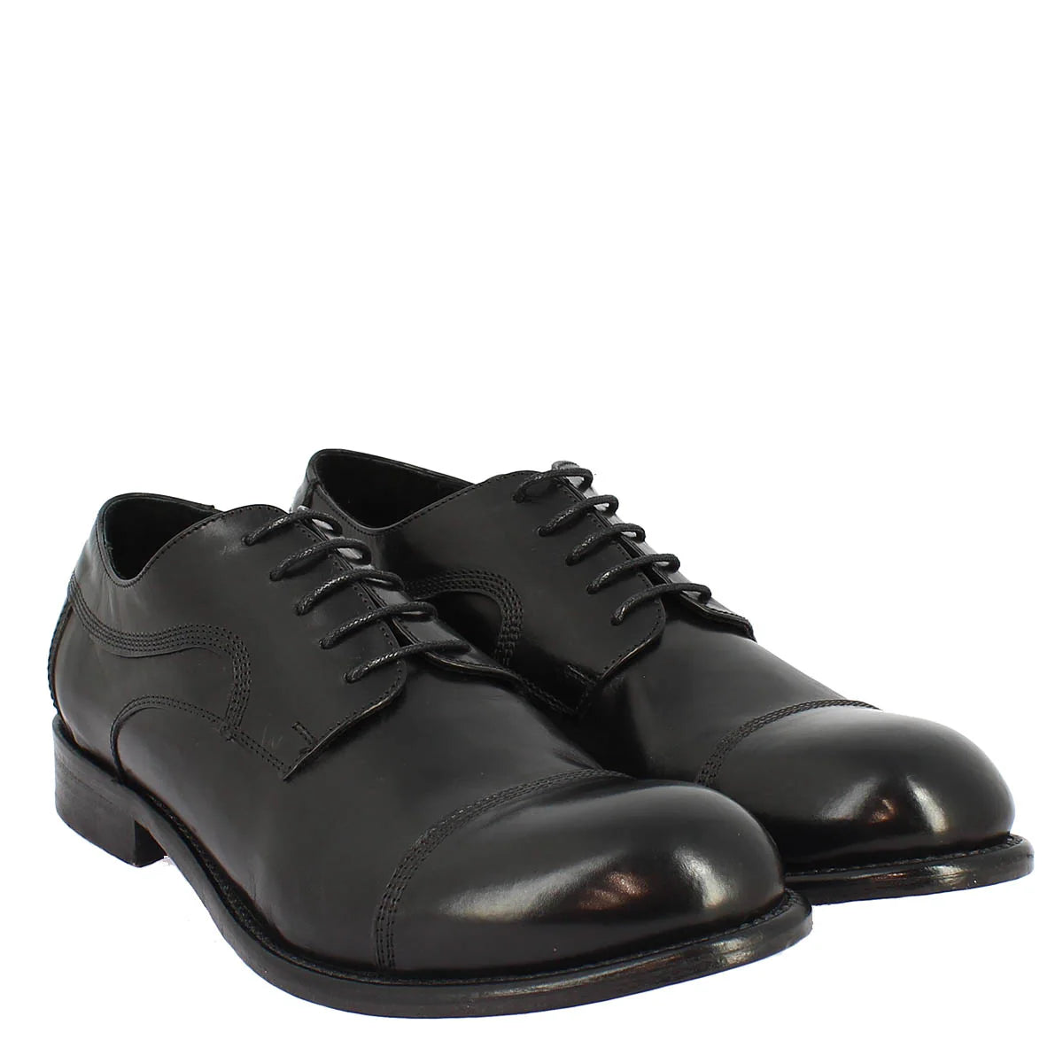 Black Calf Leather Lace-up Shoes