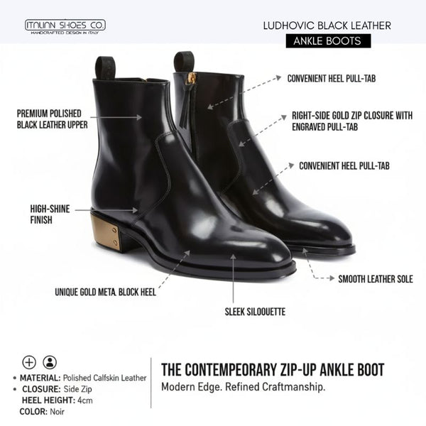 Ludhovic Leather Ankle Boots