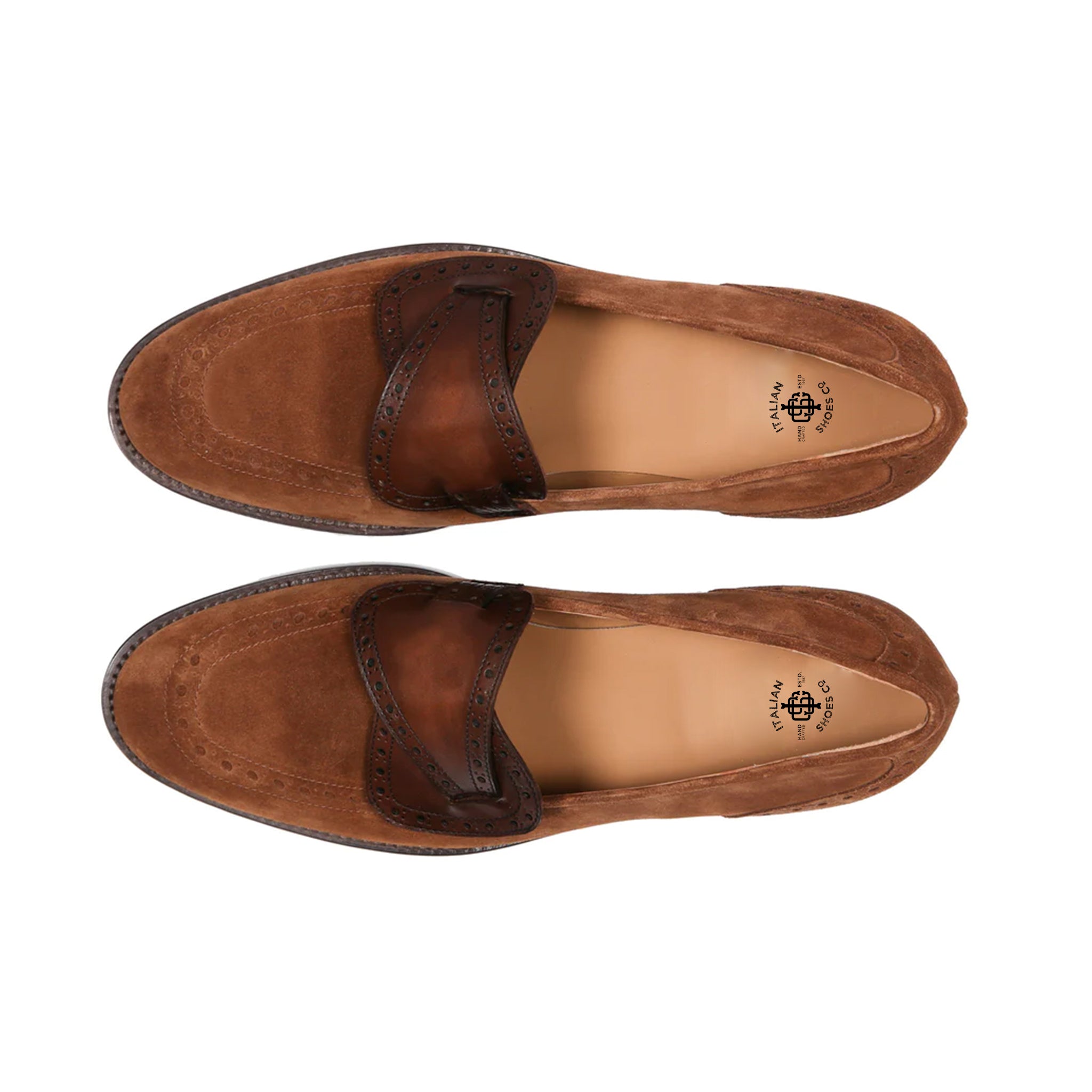 Camel Suede Monk Strap Shoes