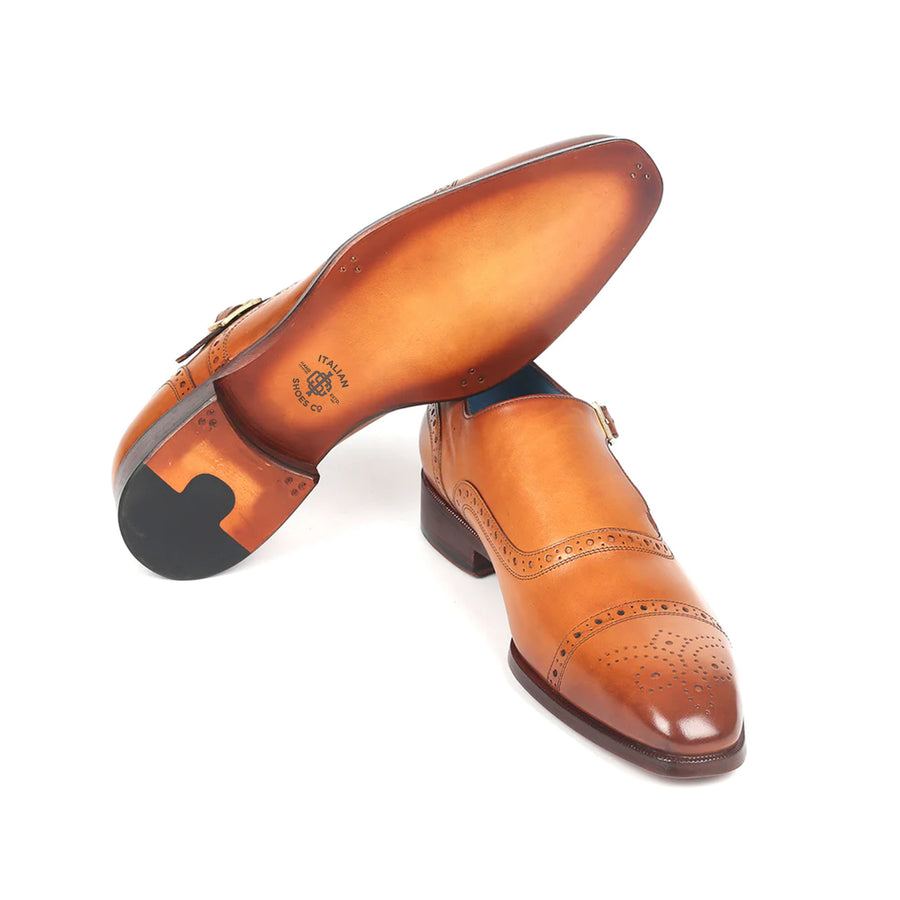 Brogue Cap Toe Single Monkstrap Shoes