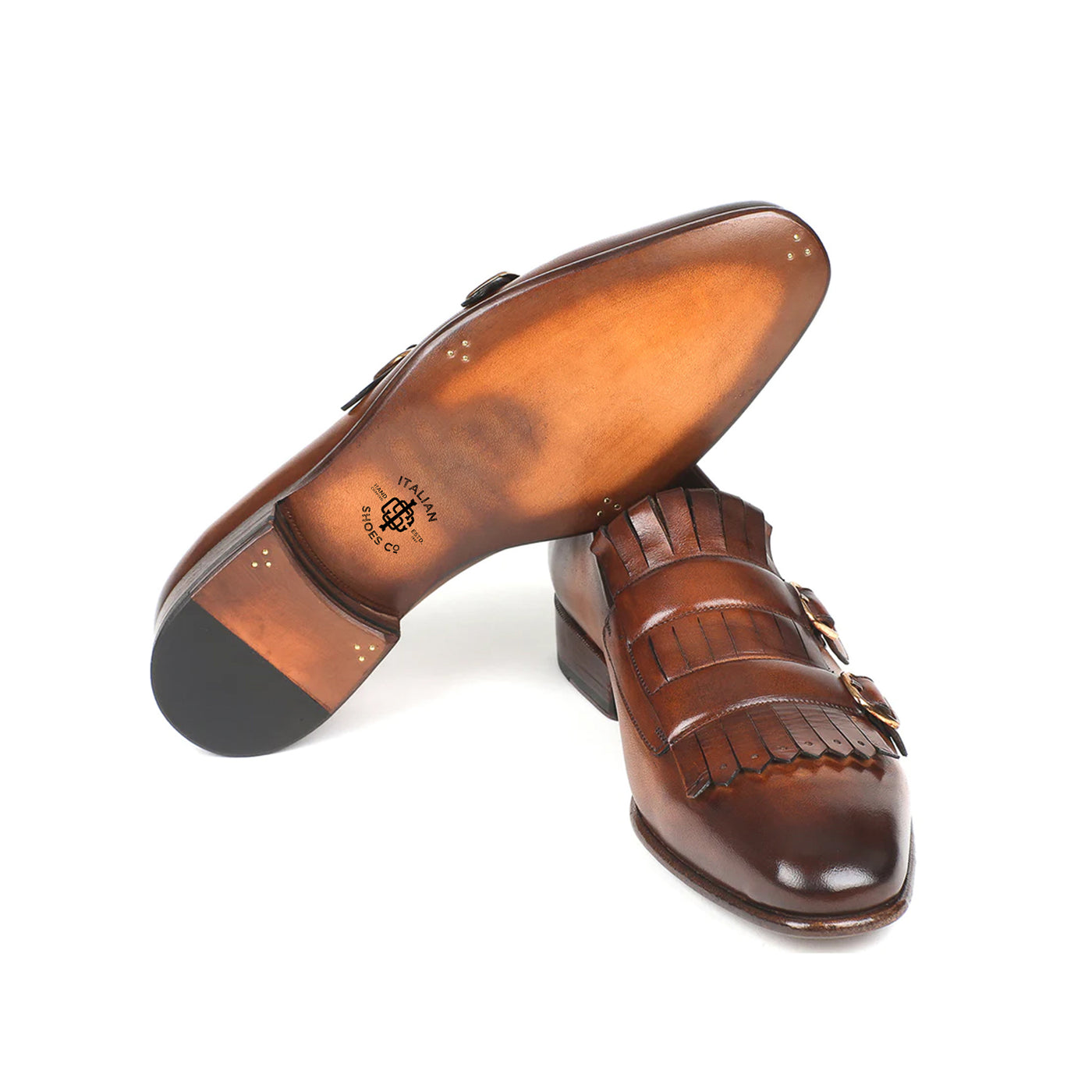 Chestnut Double Monk Strap Men s Shoes