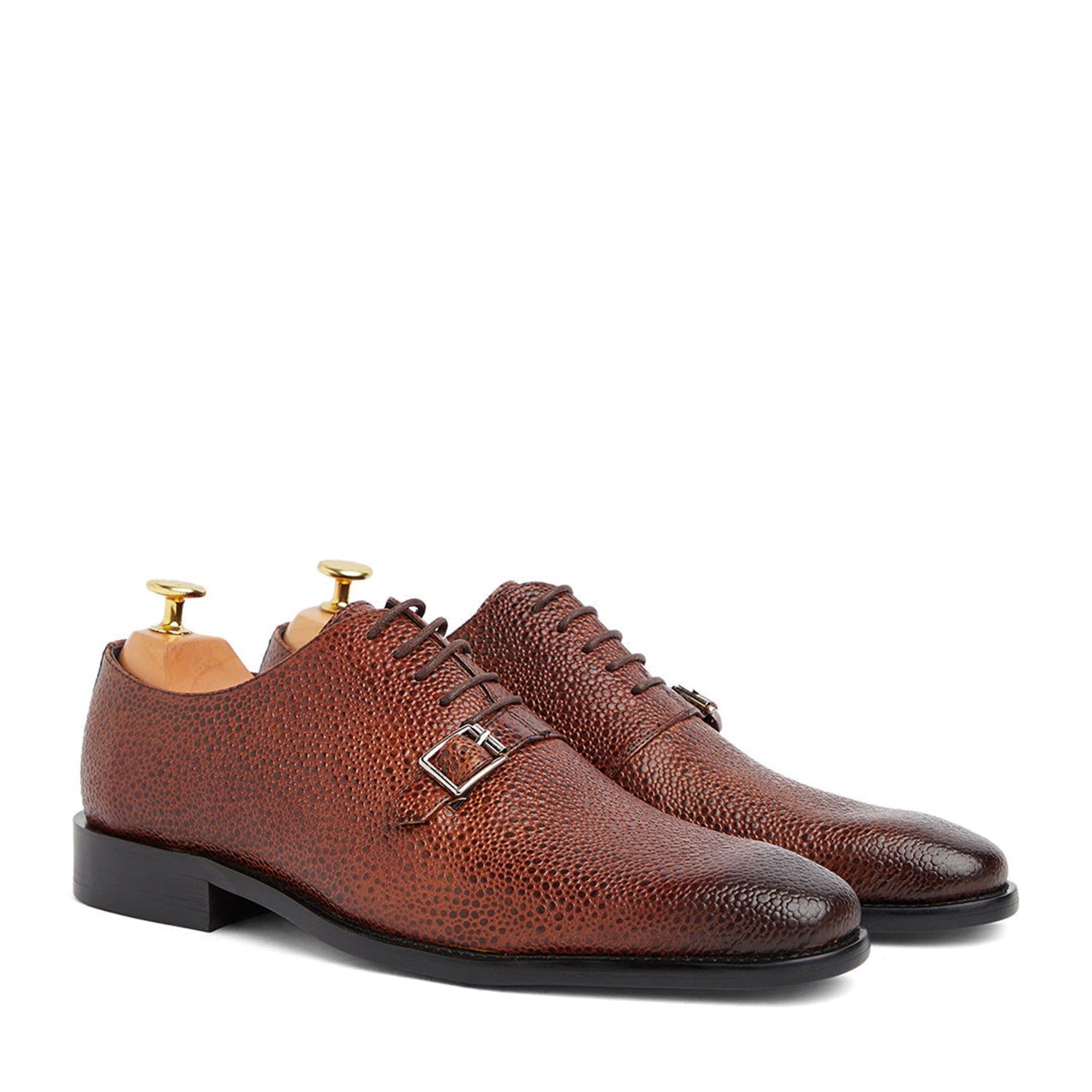 Stingray Leather Oxford Wine Shoes