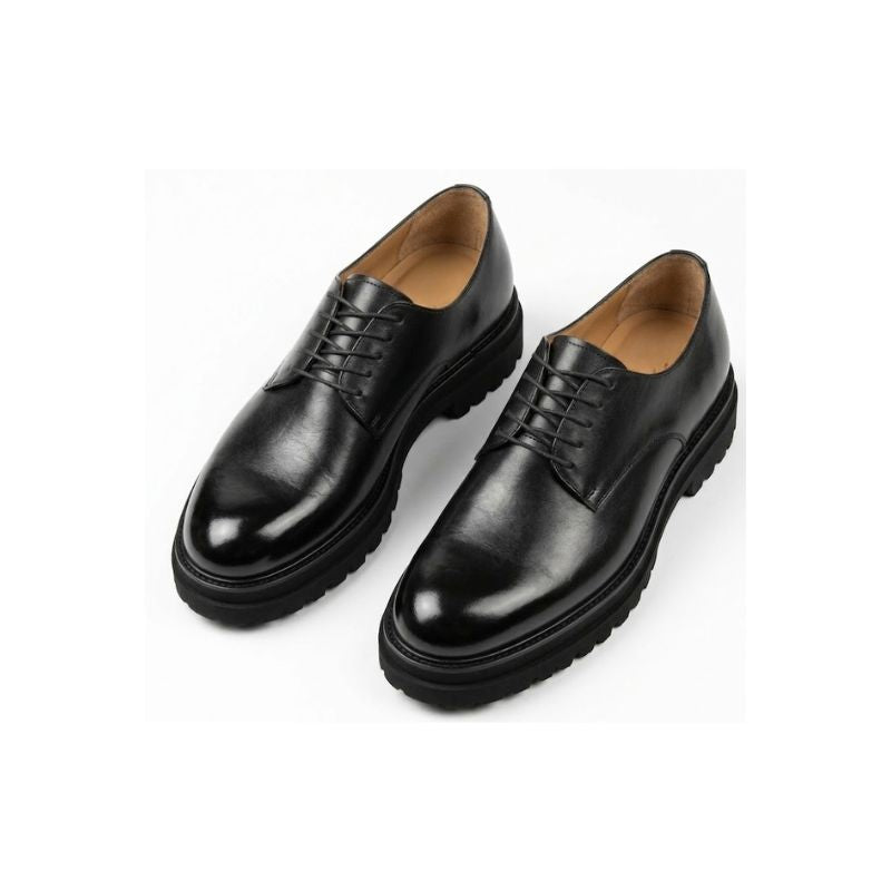 Classic Noir Leather Derby Shoes – Premium Lace-Up Formal & Smart Casual Shoes for Men