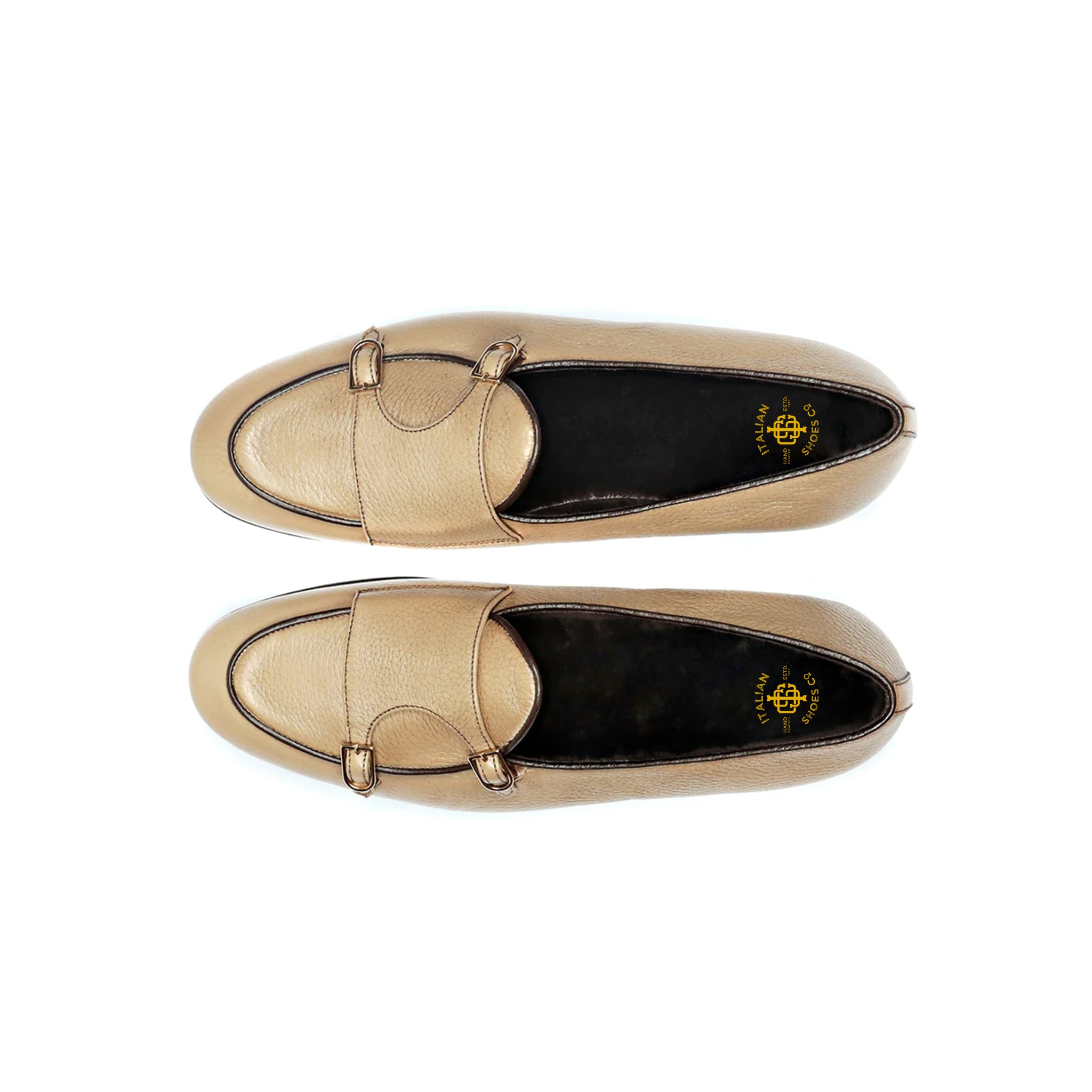 Beige Double Monk Strap Shoes