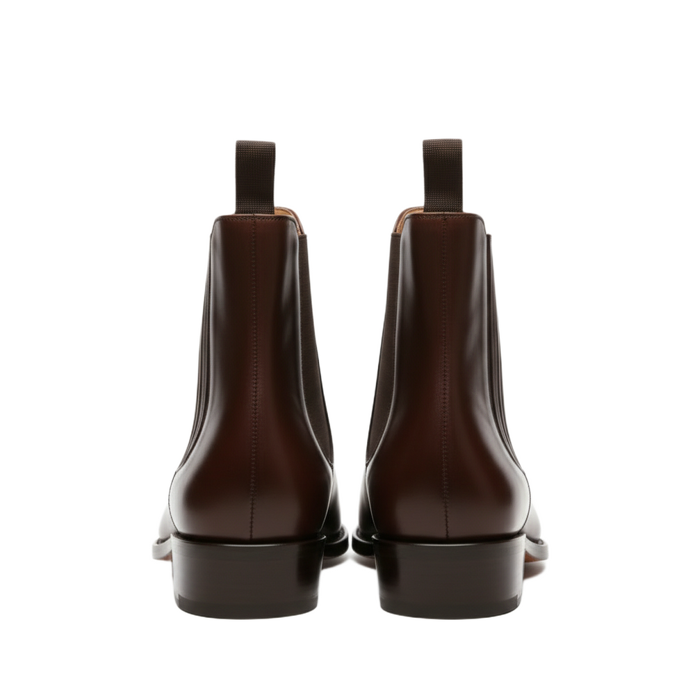 Gloss Finish Classic Chelsea Leather Boots