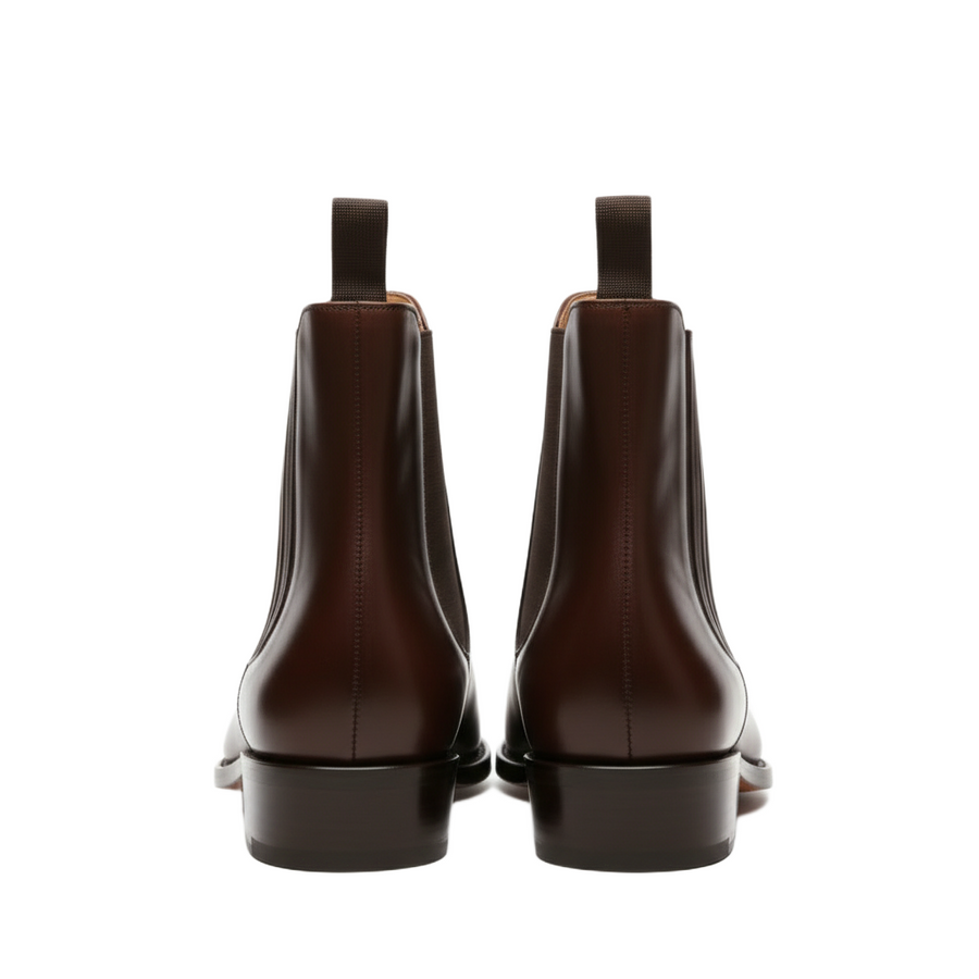 Gloss Finish Classic Chelsea Leather Boots