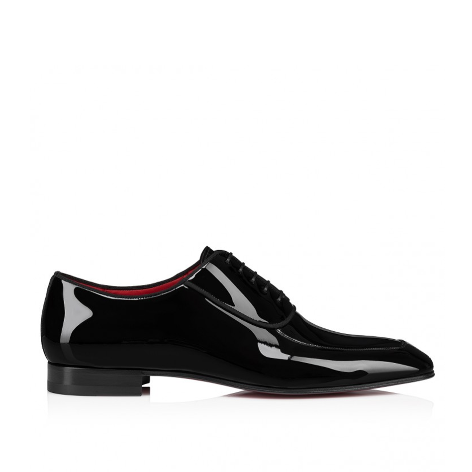 Luxury Black Patent Oxford Shoe With Squared Toe