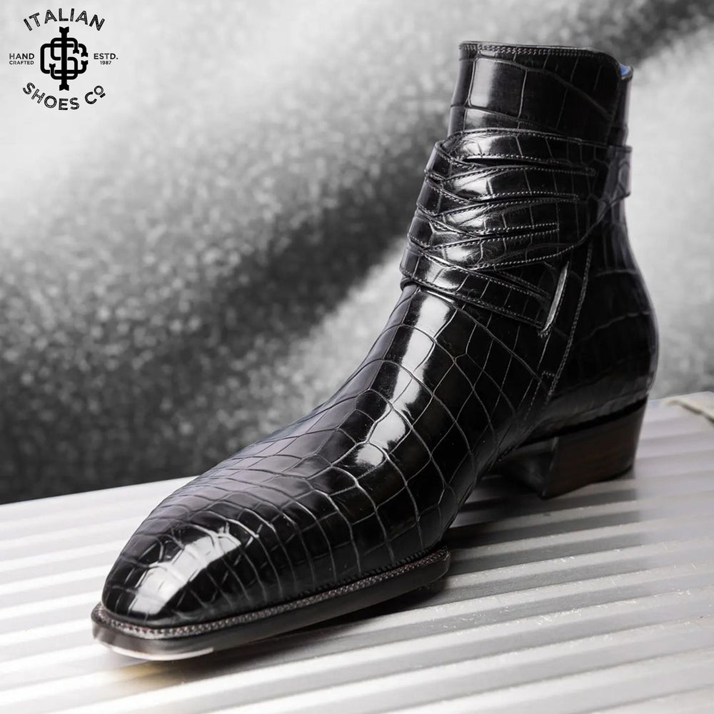 Designer Croco Jodhpur Monk Strap Shoes
