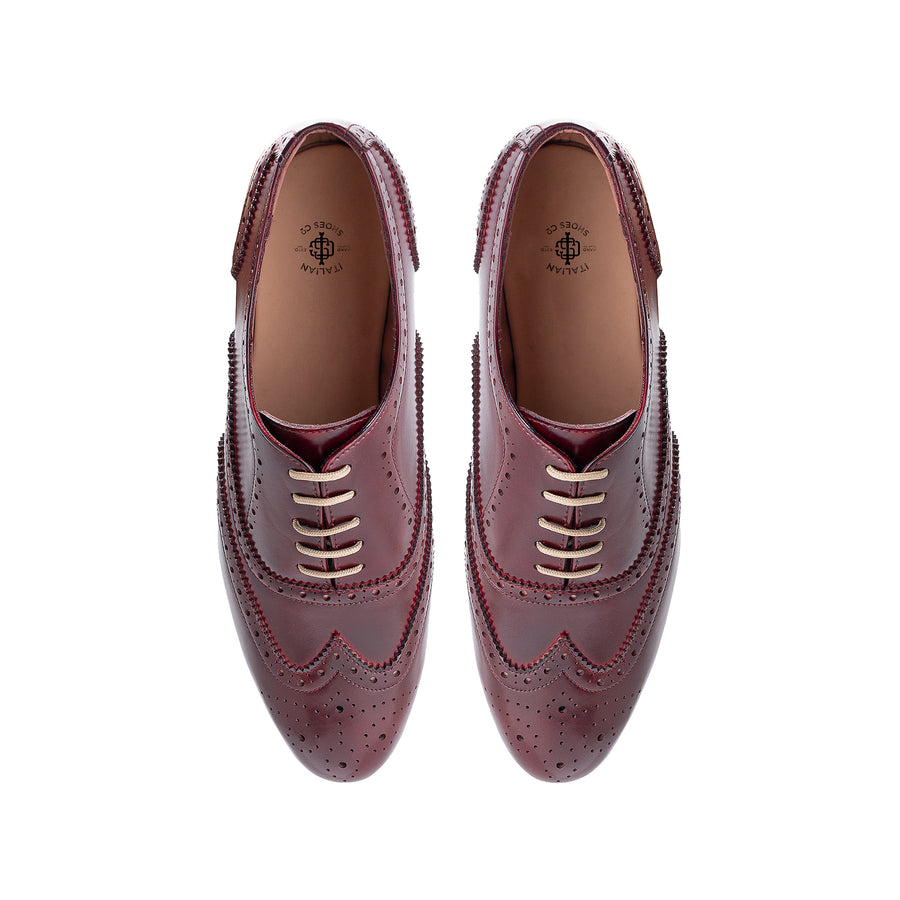 Burgundy Patent Brogue for Men s
