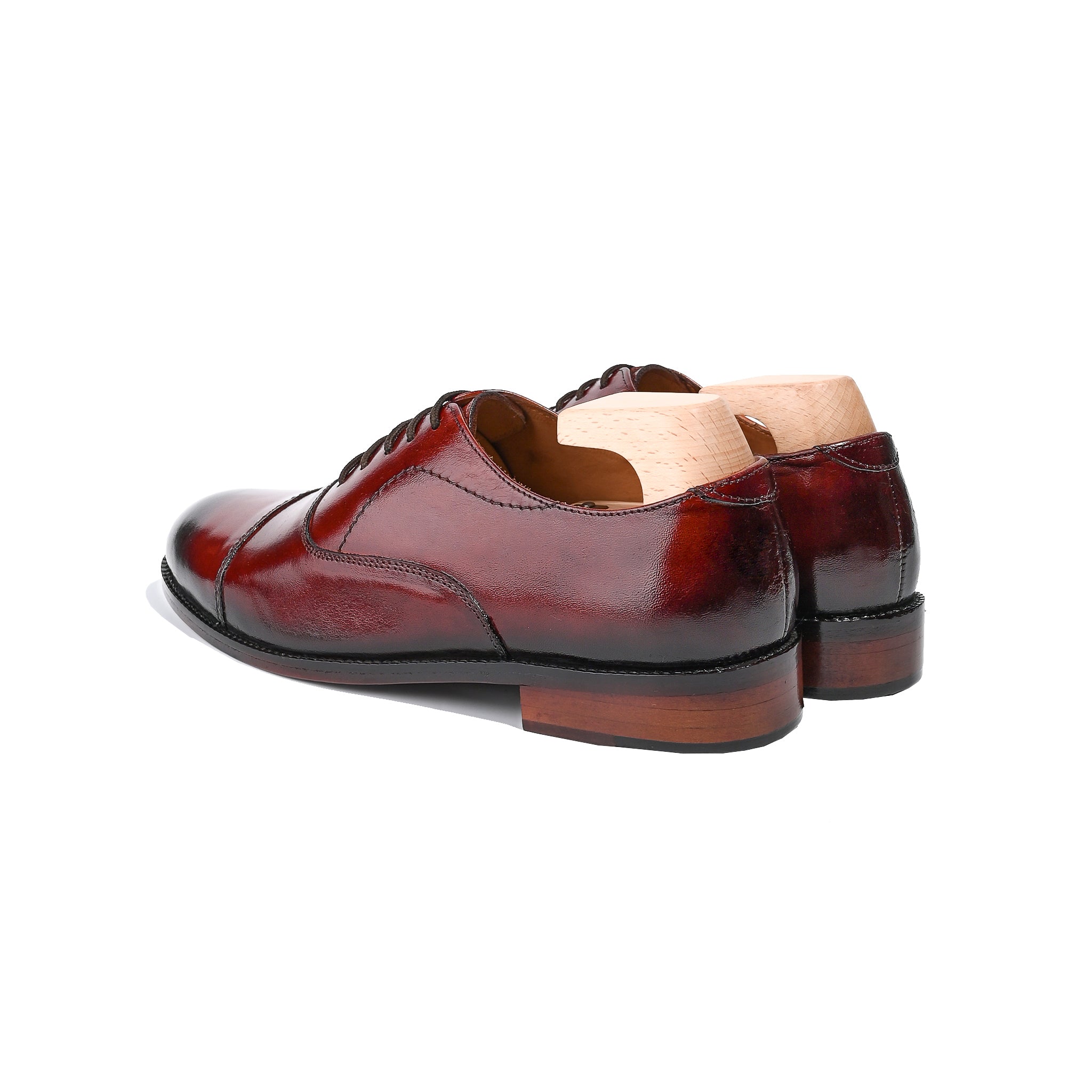 Burgundy Toe Cap Oxford Shoes