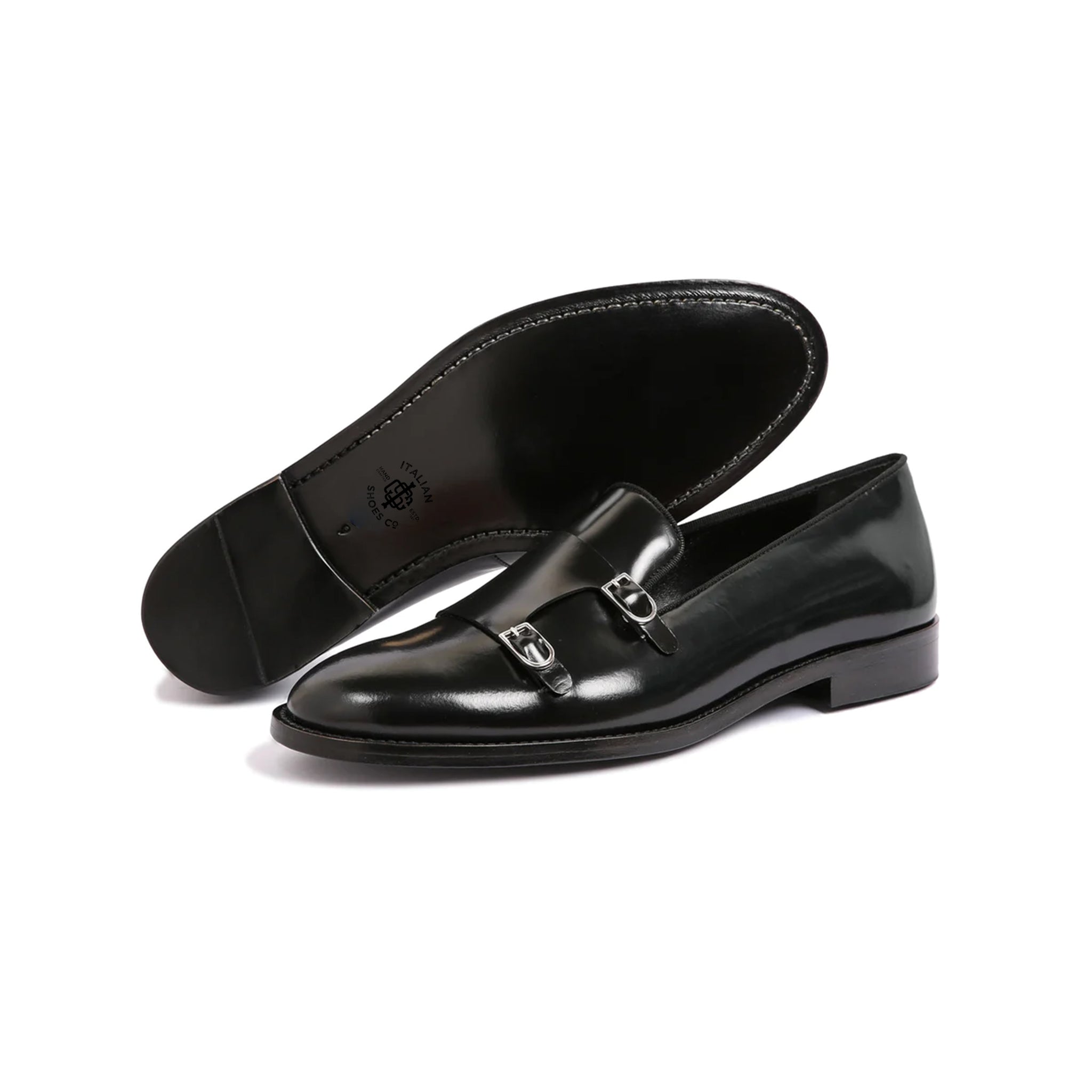 Genuine Leather Double Monk Strap Shoes