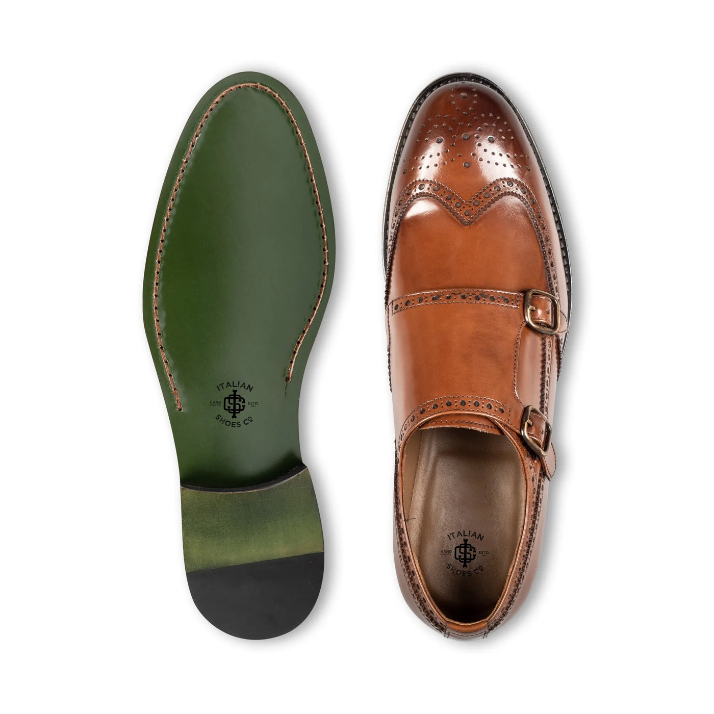 Tan Double Monk Strap Men s Shoes