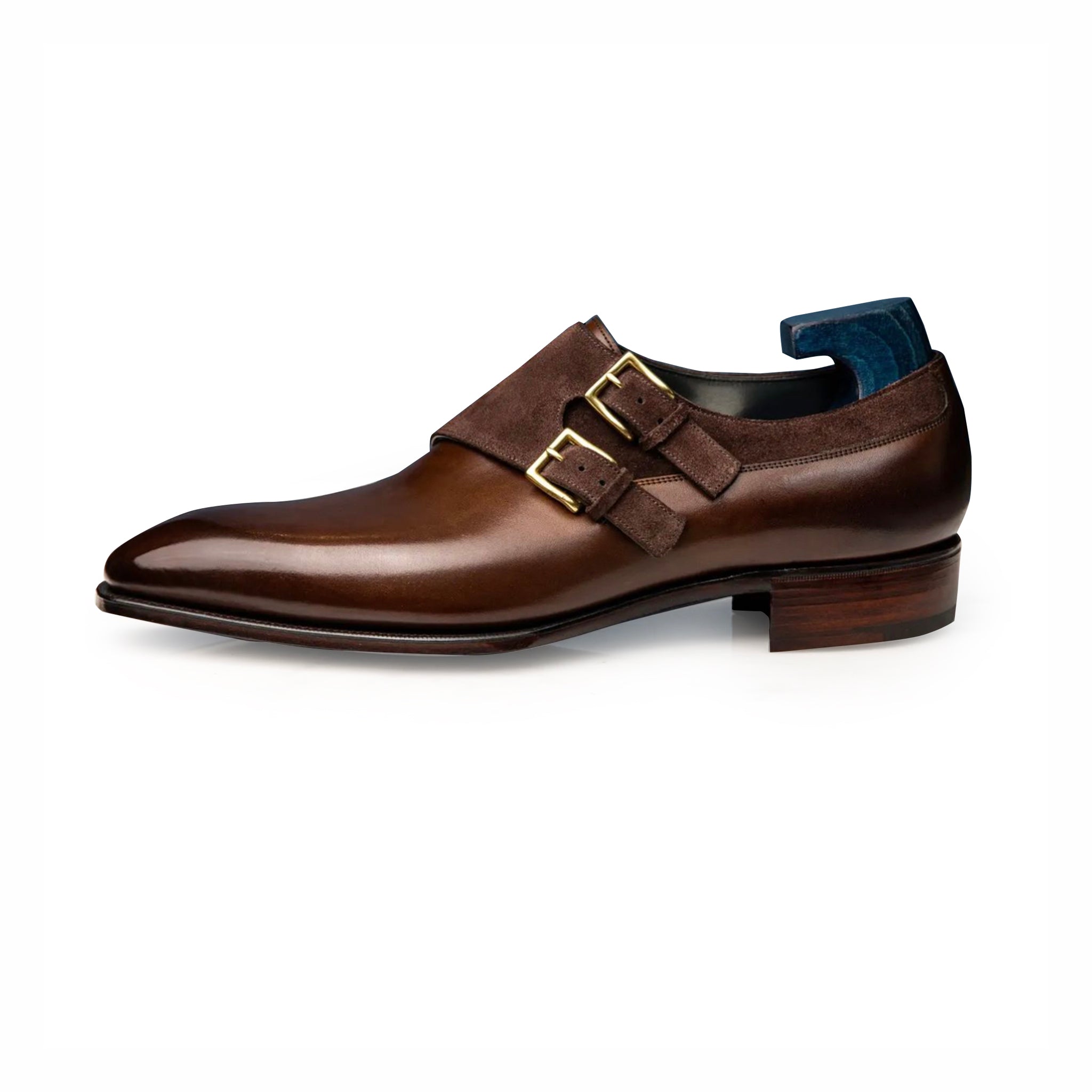 Tanned Cocoa Double Monk Straps Shoes