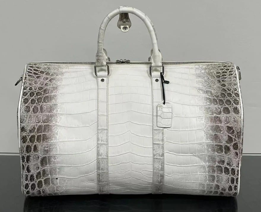 White Crocodile Duffle Bag