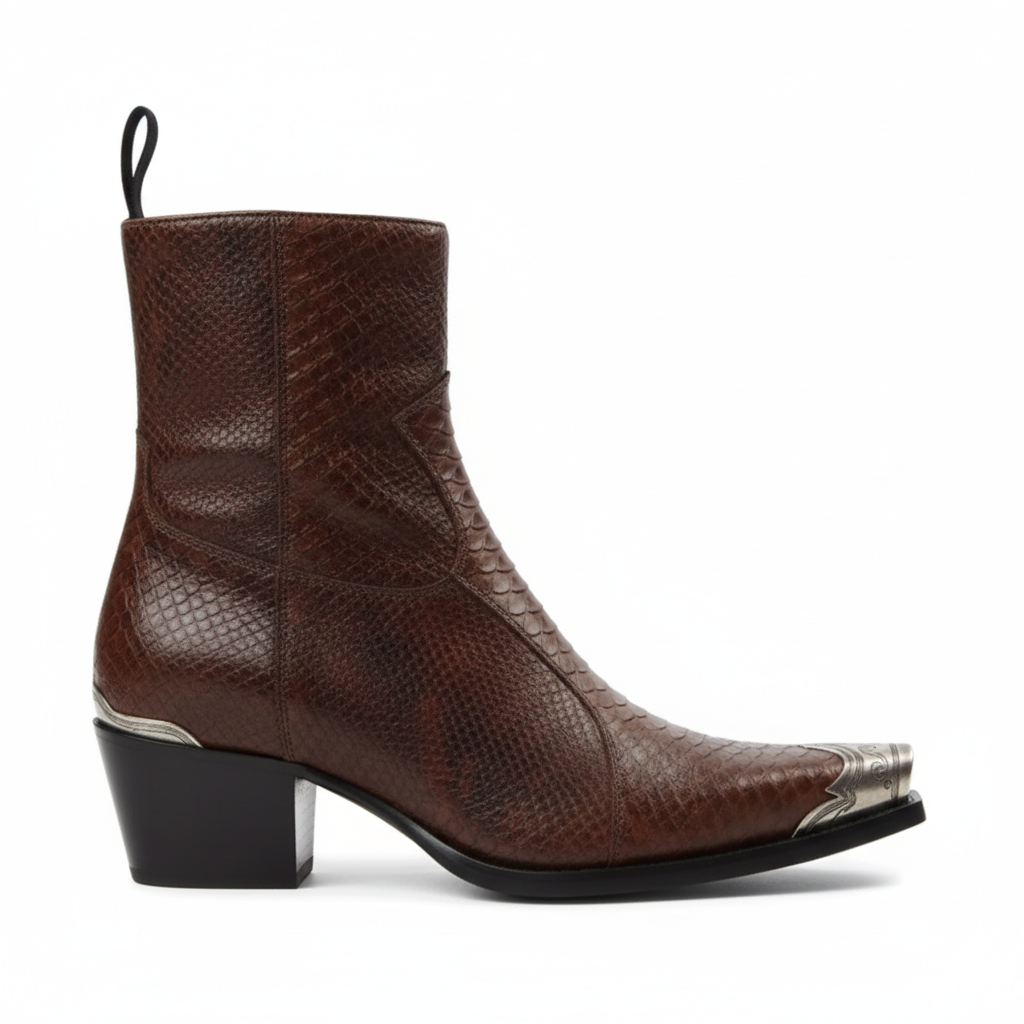 Raven Python Hand Dyed Leather Shoe for Men