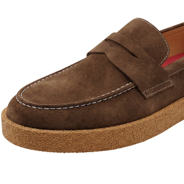 Rustic Crepe Sole Penny Loafers