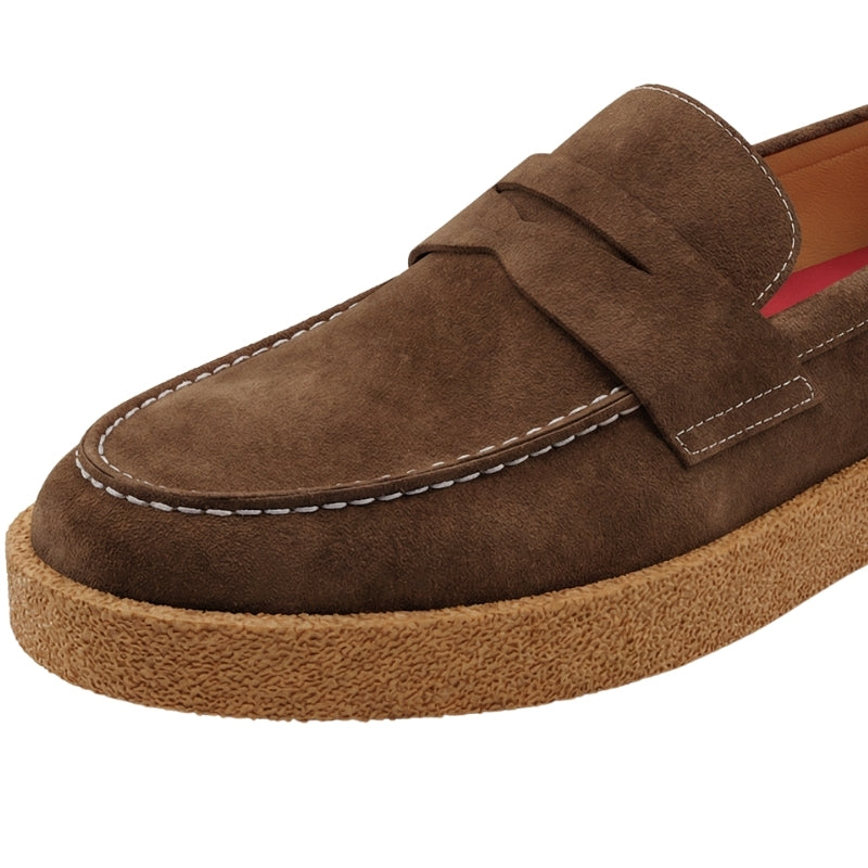 Rustic Crepe Sole Penny Loafers