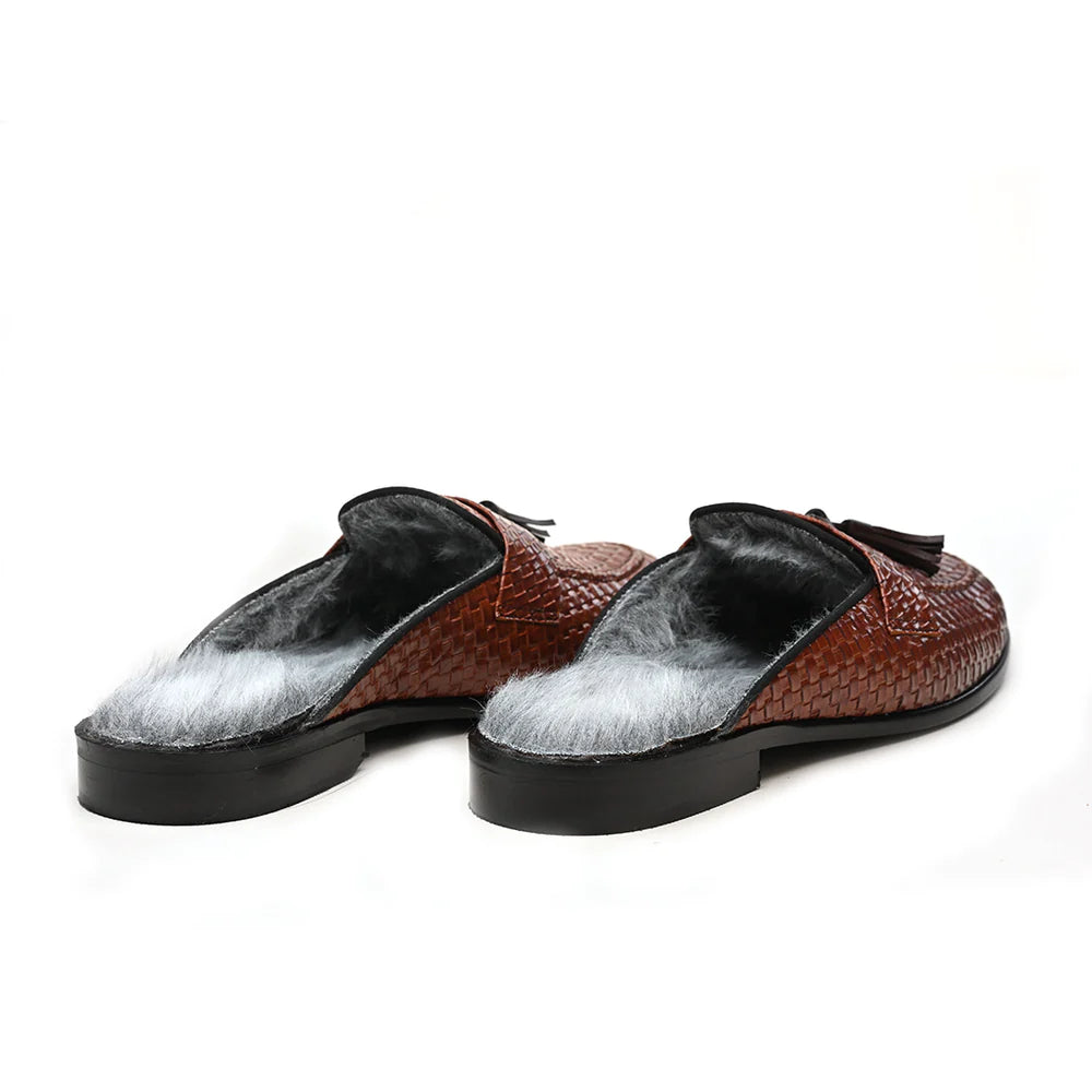 Tan Fur Insoles Mules