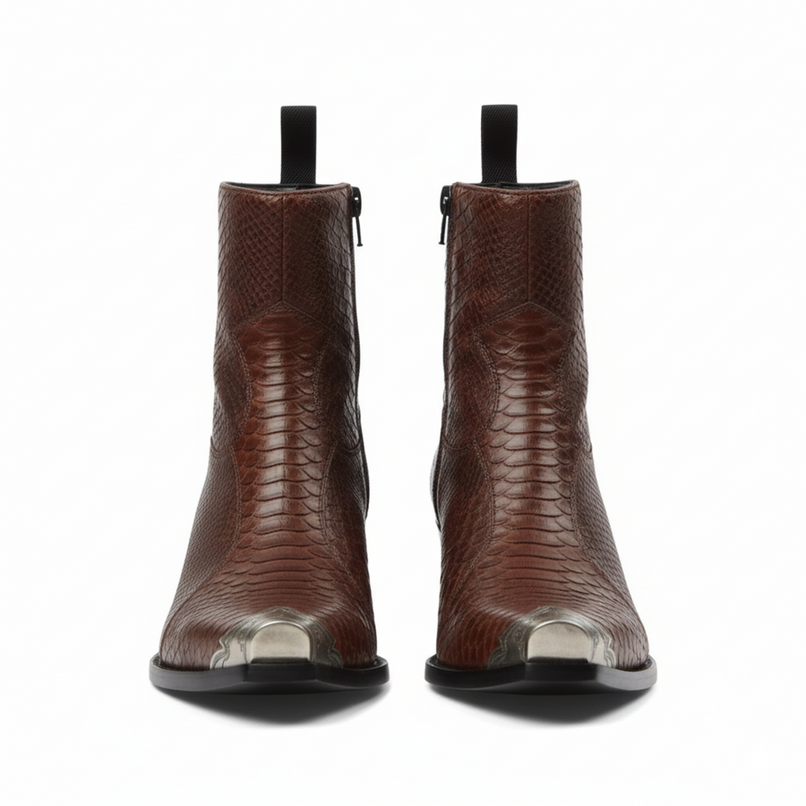 Raven Python Hand Dyed Leather Shoe for Men