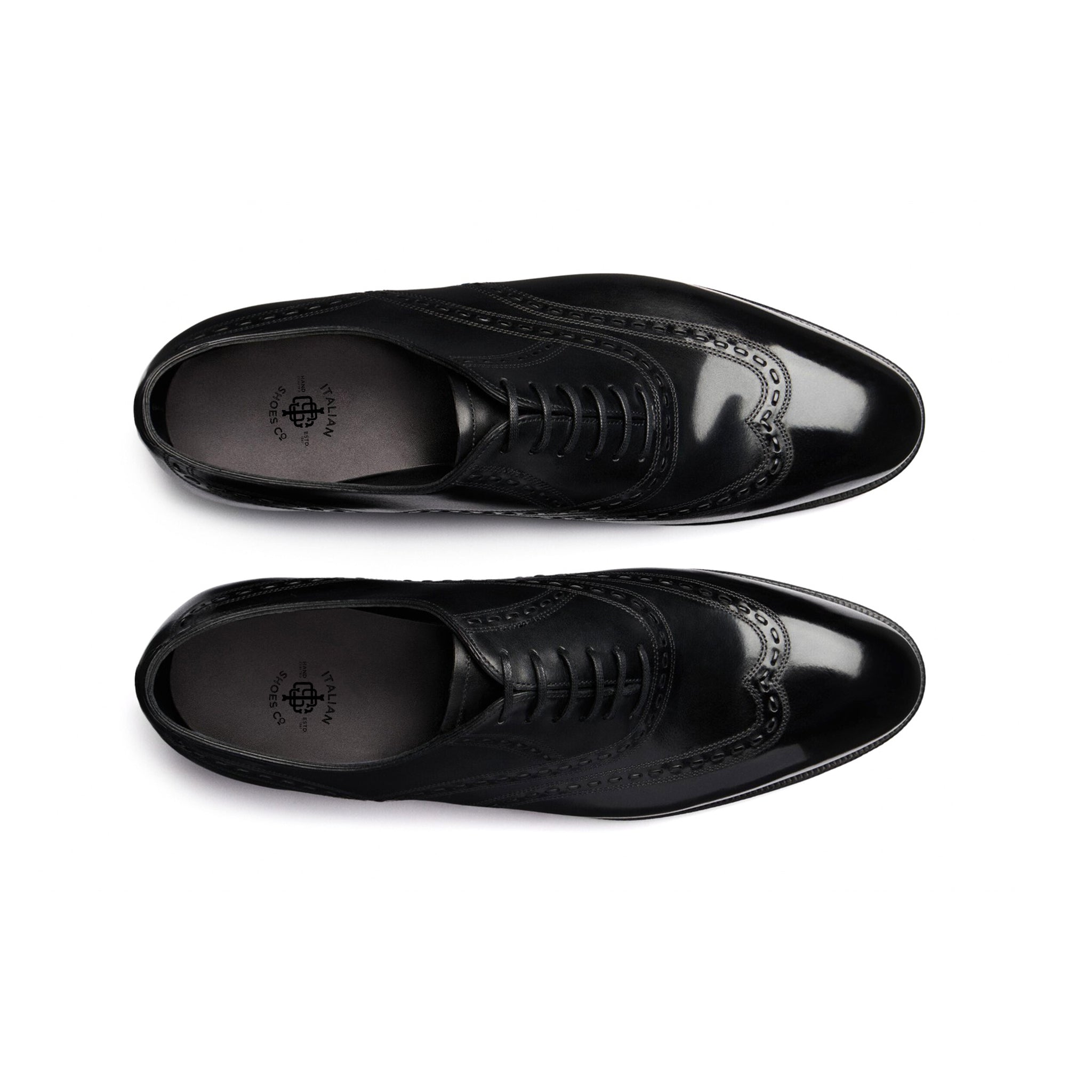 Pitch-Dark Classic Brushed Leather Brogues
