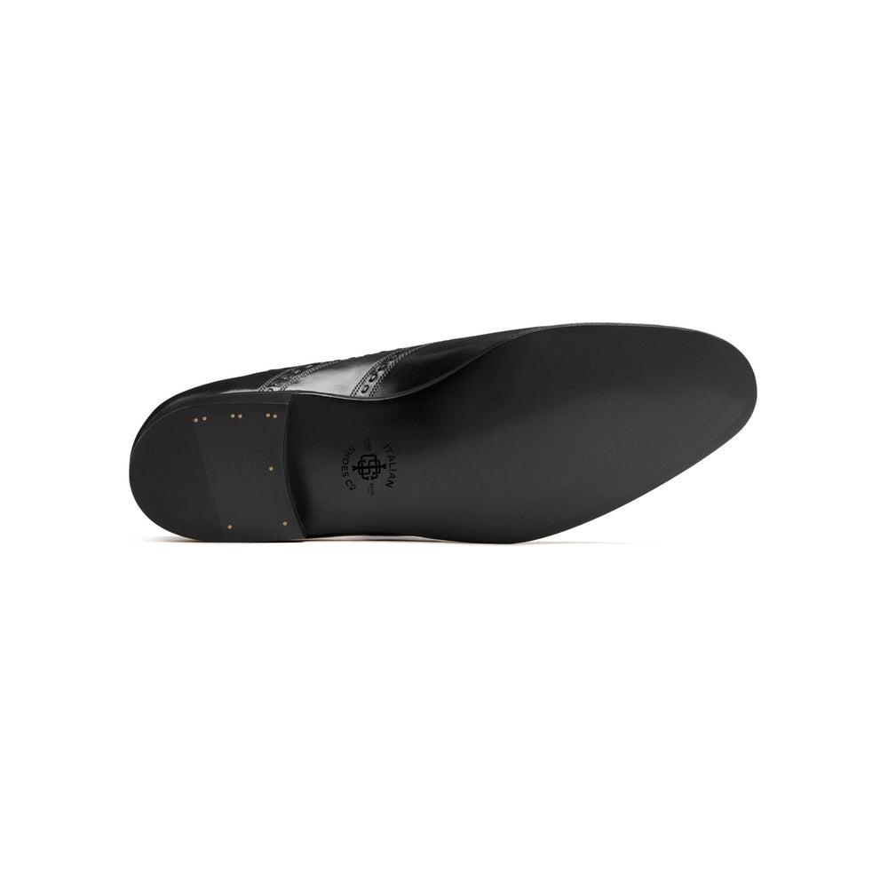 Pitch Dark Classic Brushed Leather Brogues